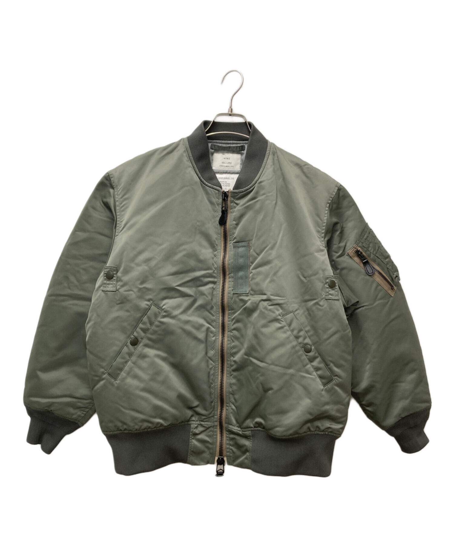 中古・古着通販】HYKE (ハイク) TYPE MA-1 JACKET オリーブ サイズ:3