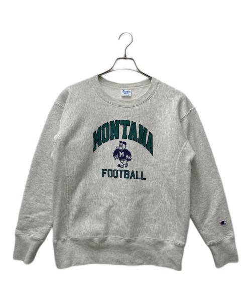 00s- Championリバースウィーブ 染み込みカレッジロゴクラッシュ短丈 中古・古着通販】Champion REVERSE WEAVE (チャンピオン リバース