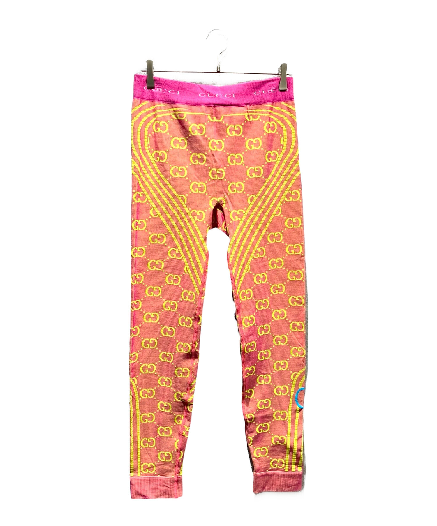 美品　グッチ　Gucci レギンスパンツ　スポーツ ウェア M 中古・古着通販】GUCCI (グッチ) レギンスパンツ ピンク×イエロー