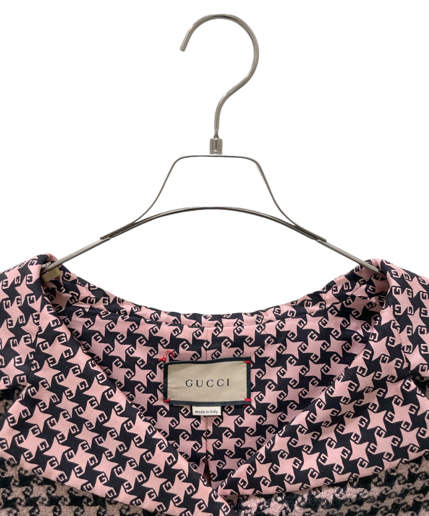 希少！GUCCI ウールジャケットコート 44ドゥーズィエムクラスヴィンテージ 中古・古着通販】GUCCI (グッチ) ハウンドトゥース ウール ジャケット