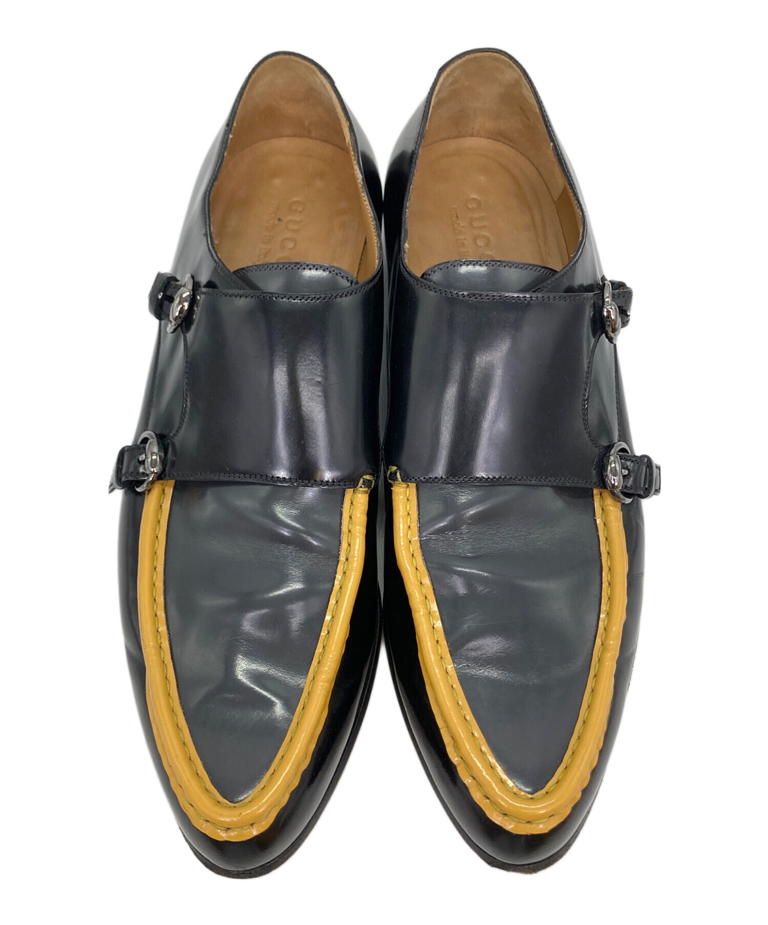 中古・古着通販】GUCCI (グッチ) ダブルモンクシューズ ブラック