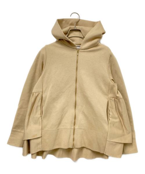 タグ付き★新品 yori   バックダブルフレアパーカー　ベージュ 中古・古着通販】YORI (ヨリ) バックダブルフレアジップパーカー