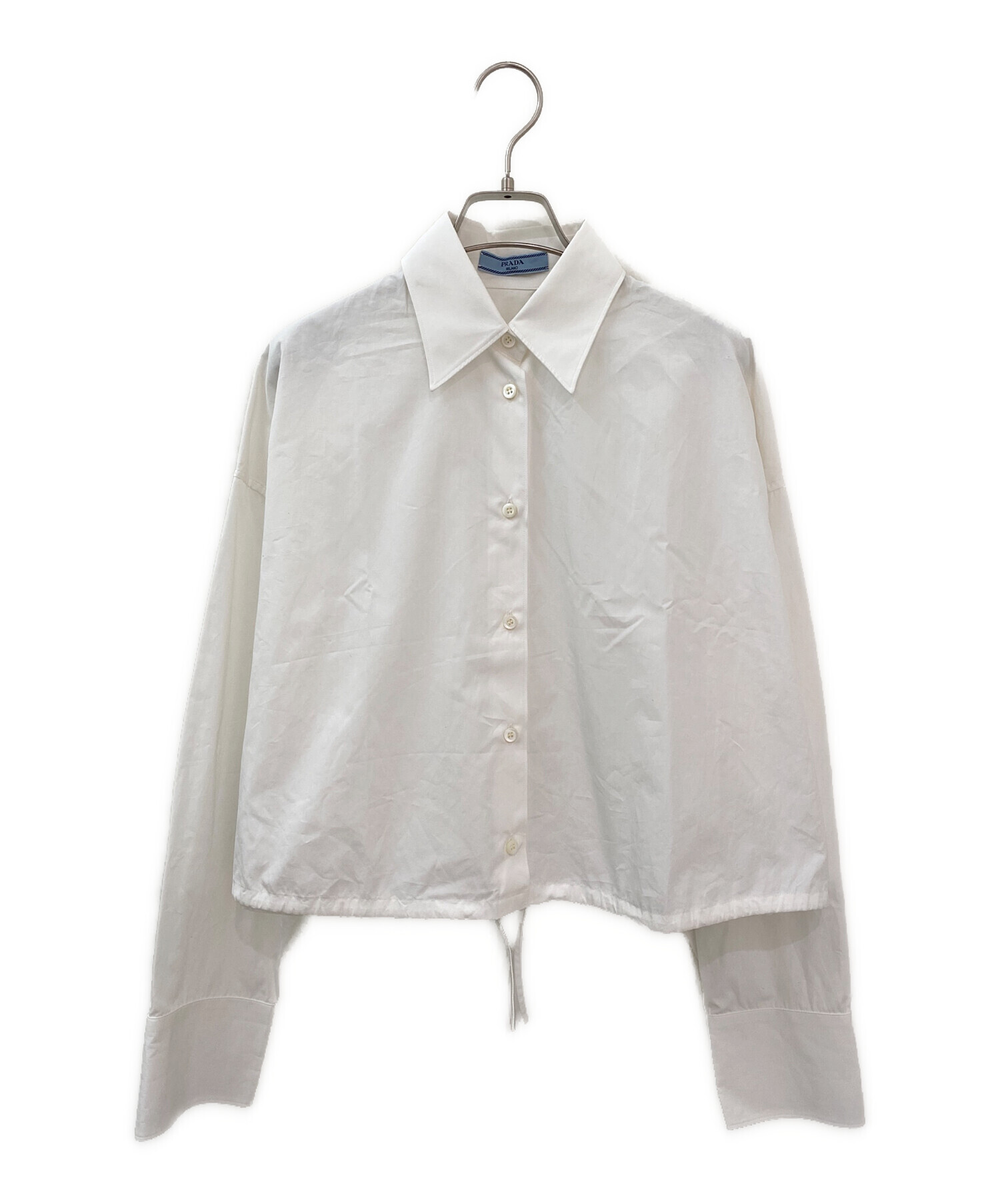 中古・古着通販】PRADA (プラダ) ポプリン シャツ ホワイト サイズ:38 中古・古着通販】PRADA (プラダ) ポプリン シャツ ホワイト サイズ:38