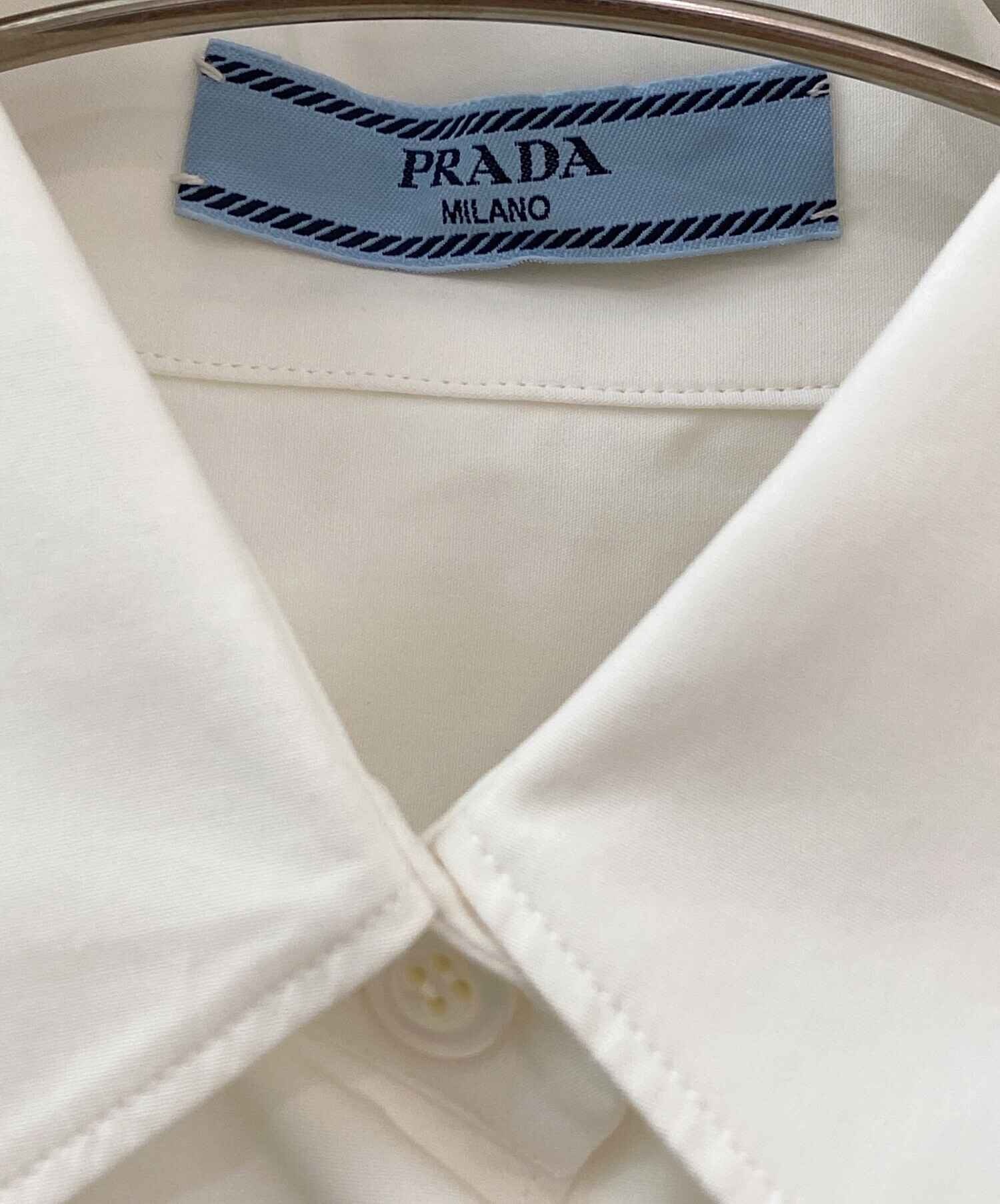 中古・古着通販】PRADA (プラダ) ポプリン シャツ ホワイト サイズ:38