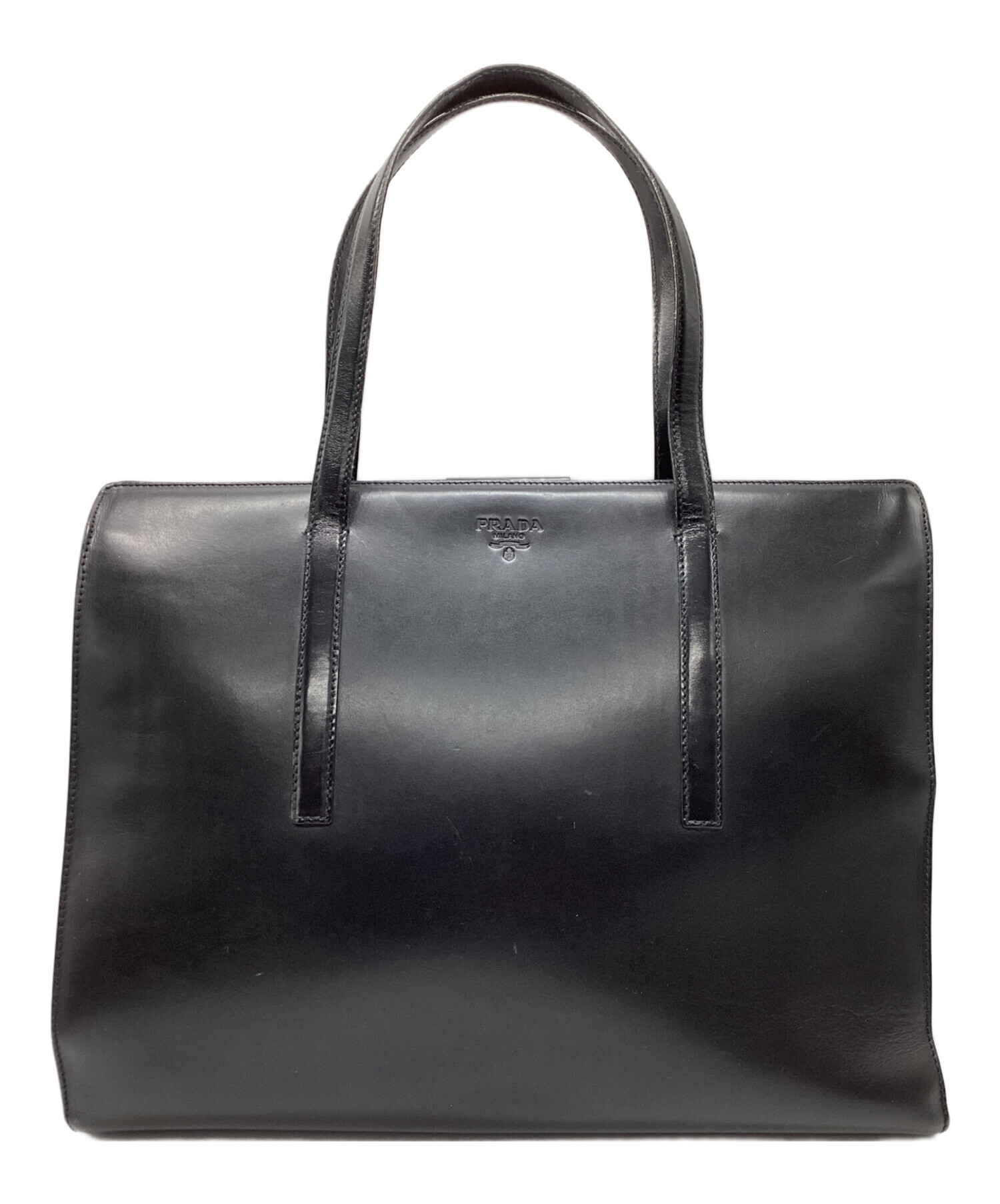 中古・古着通販】PRADA (プラダ) がま口トートバッグ ブラック