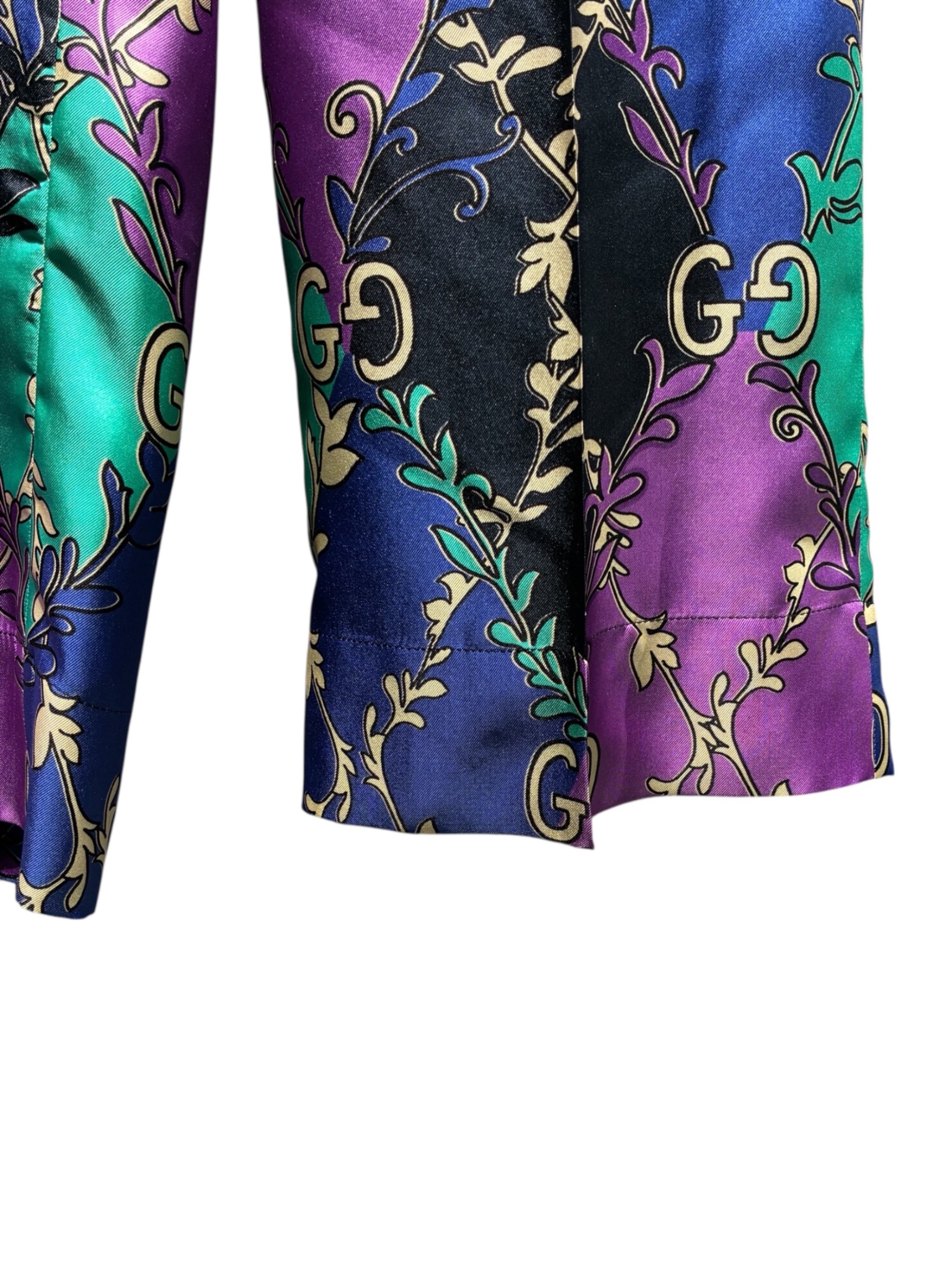 中古・古着通販】GUCCI (グッチ) シルクプリントパンツ パープル