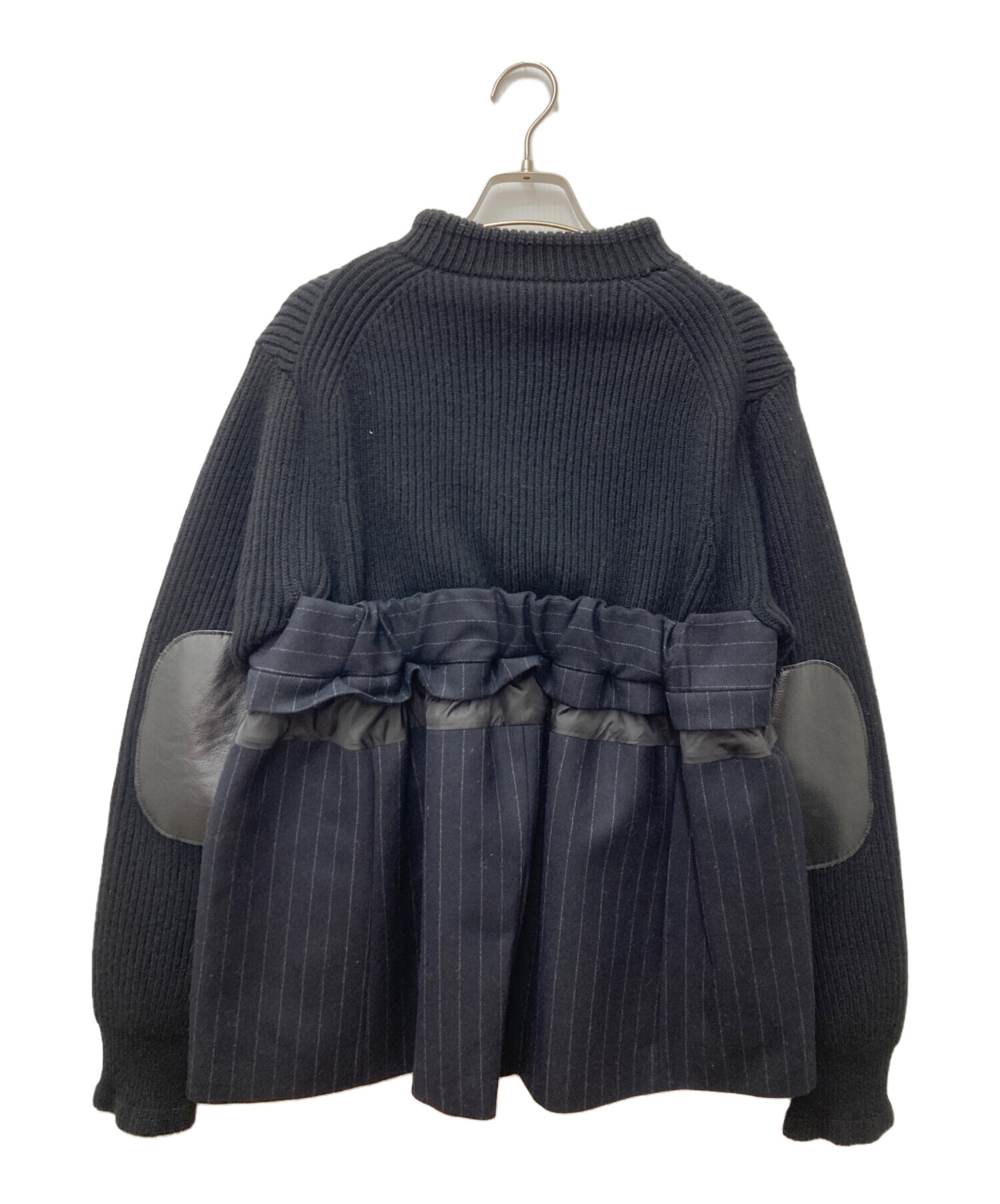 中古・古着通販】sacai (サカイ) Wool Knit×Chalk Stripe Pullover
