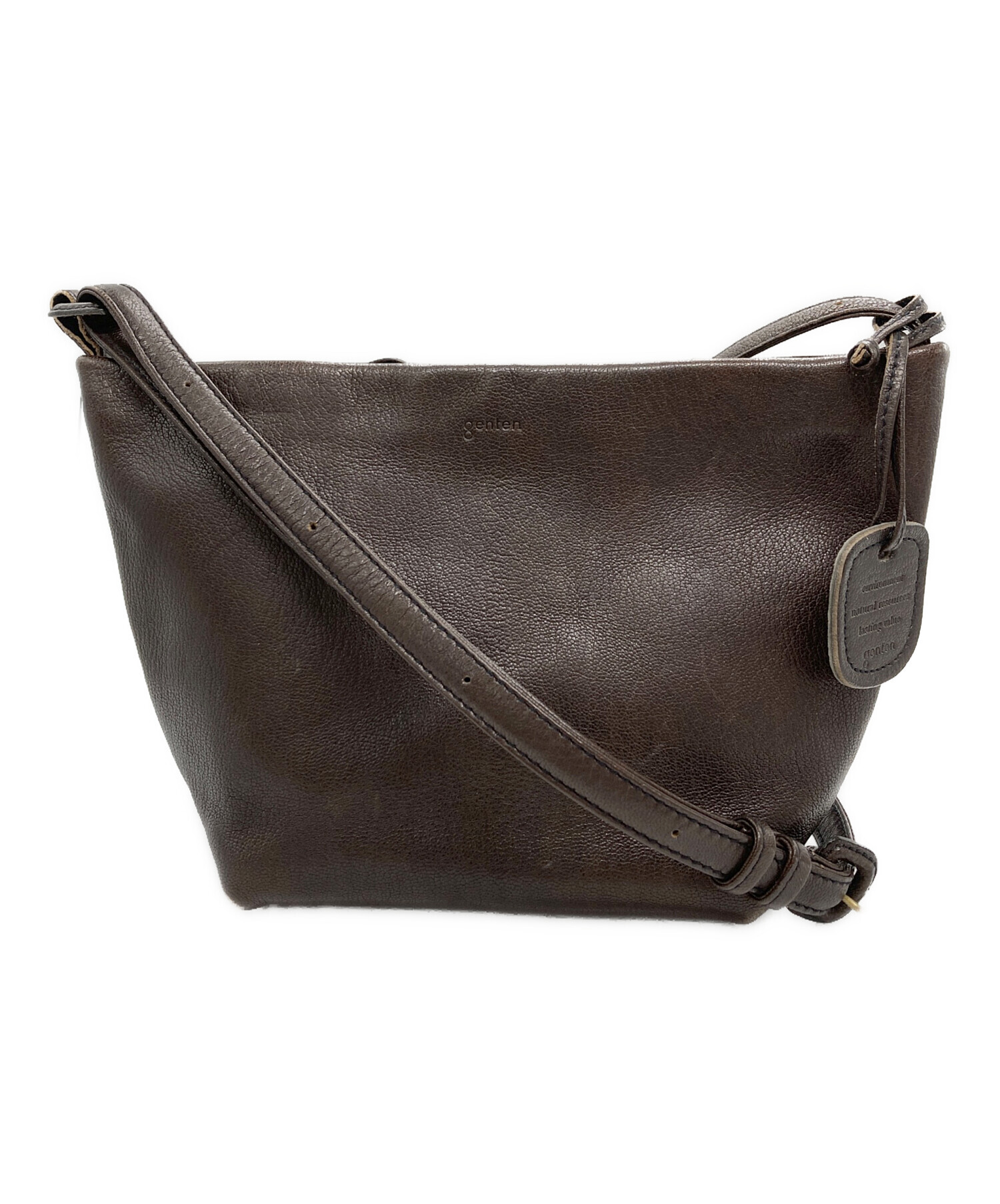 美品 genten ゲンテン ゴートベーシック ミニショルダーバッグ ブラウン レディース 古着 中古 USED genten（ゲンテン） 美品 ゴートベーシック ミニショルダーバッグ