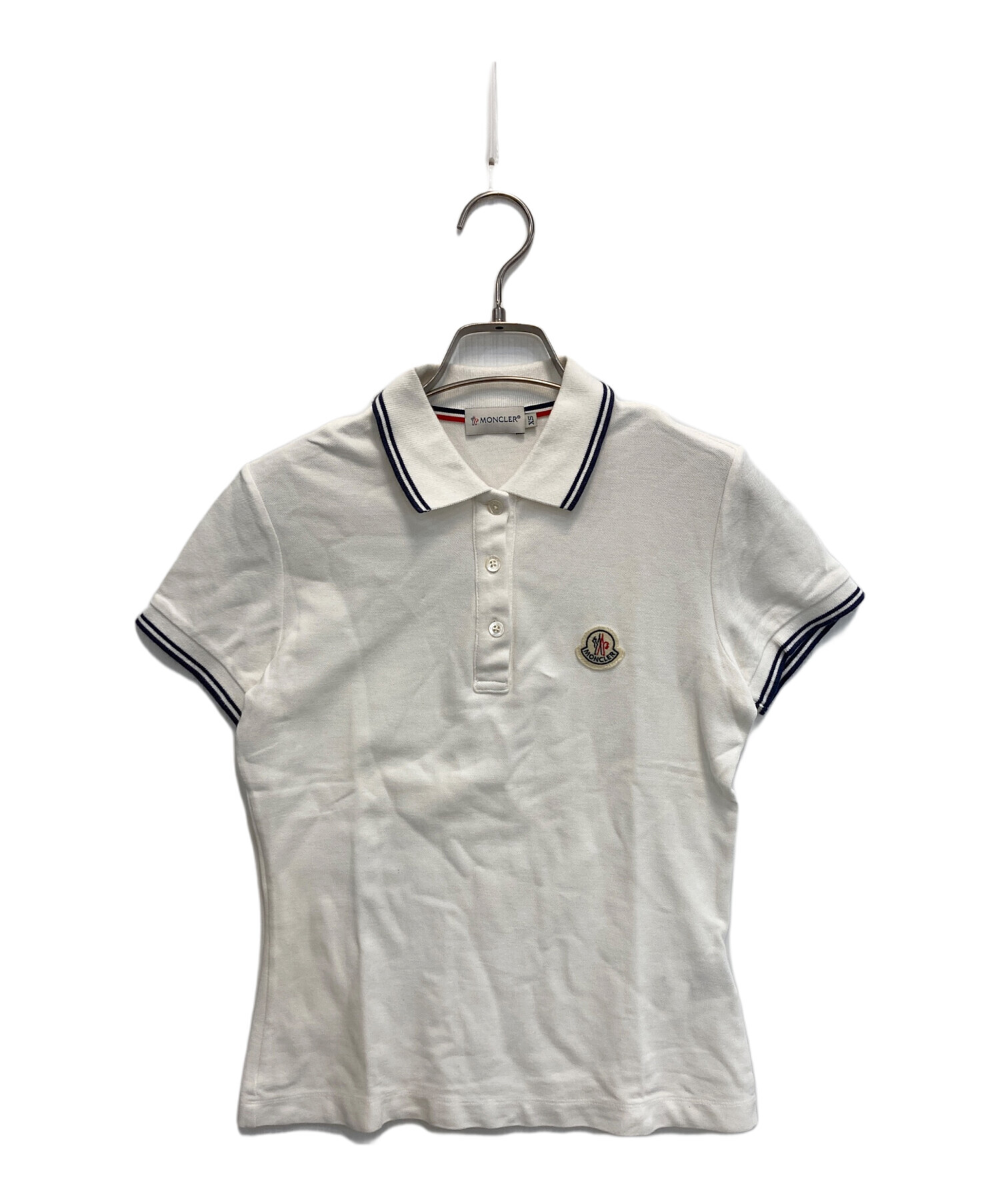 中古・古着通販】MONCLER (モンクレール) ポロシャツ ホワイト サイズ