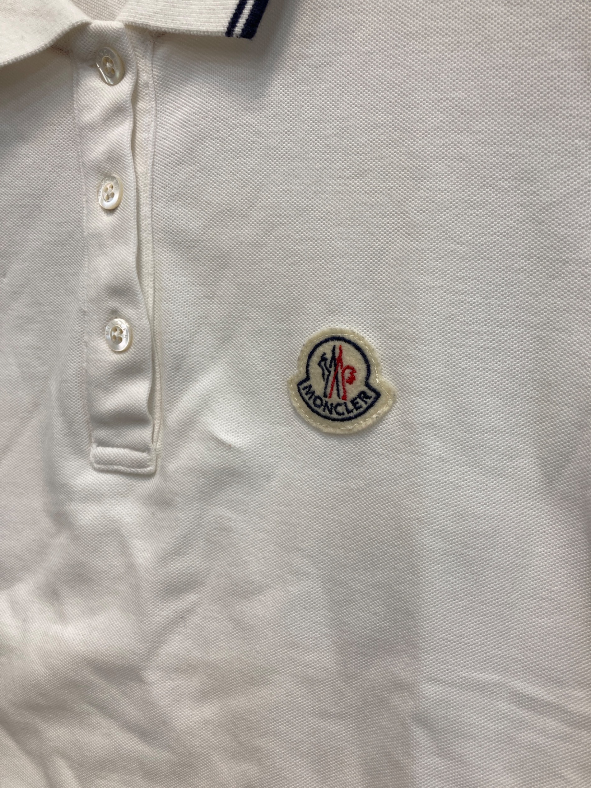 中古・古着通販】MONCLER (モンクレール) ポロシャツ ホワイト サイズ