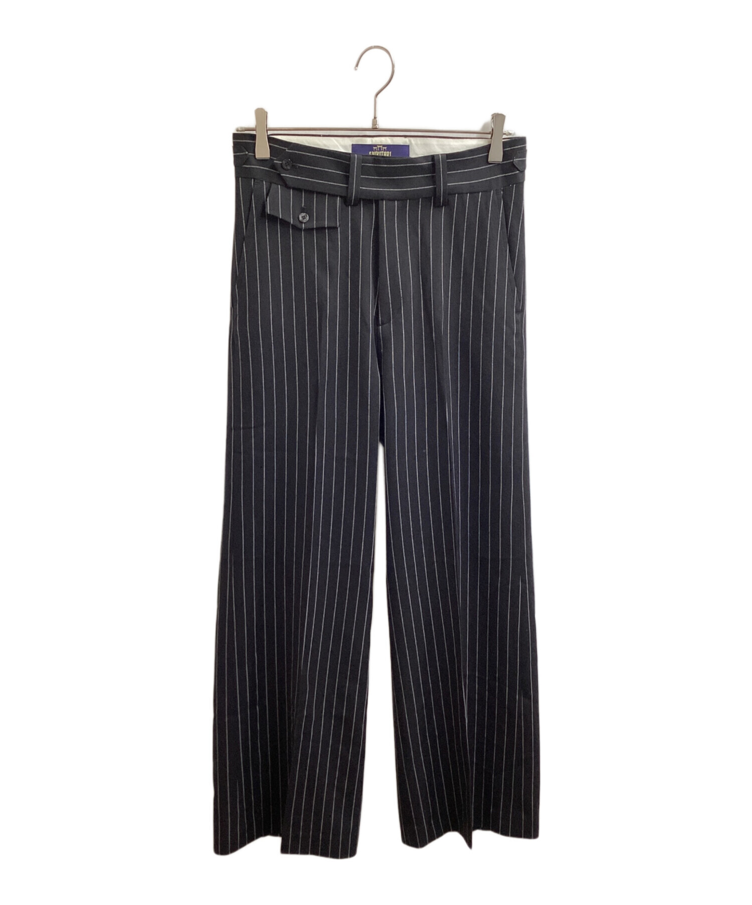 中古・古着通販】SHIKITARI (シキタリ) STRIPE FLARE SLACKS