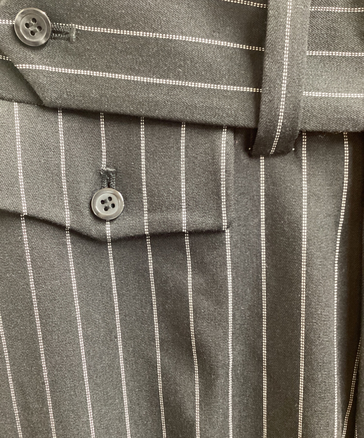 中古・古着通販】SHIKITARI (シキタリ) STRIPE FLARE SLACKS