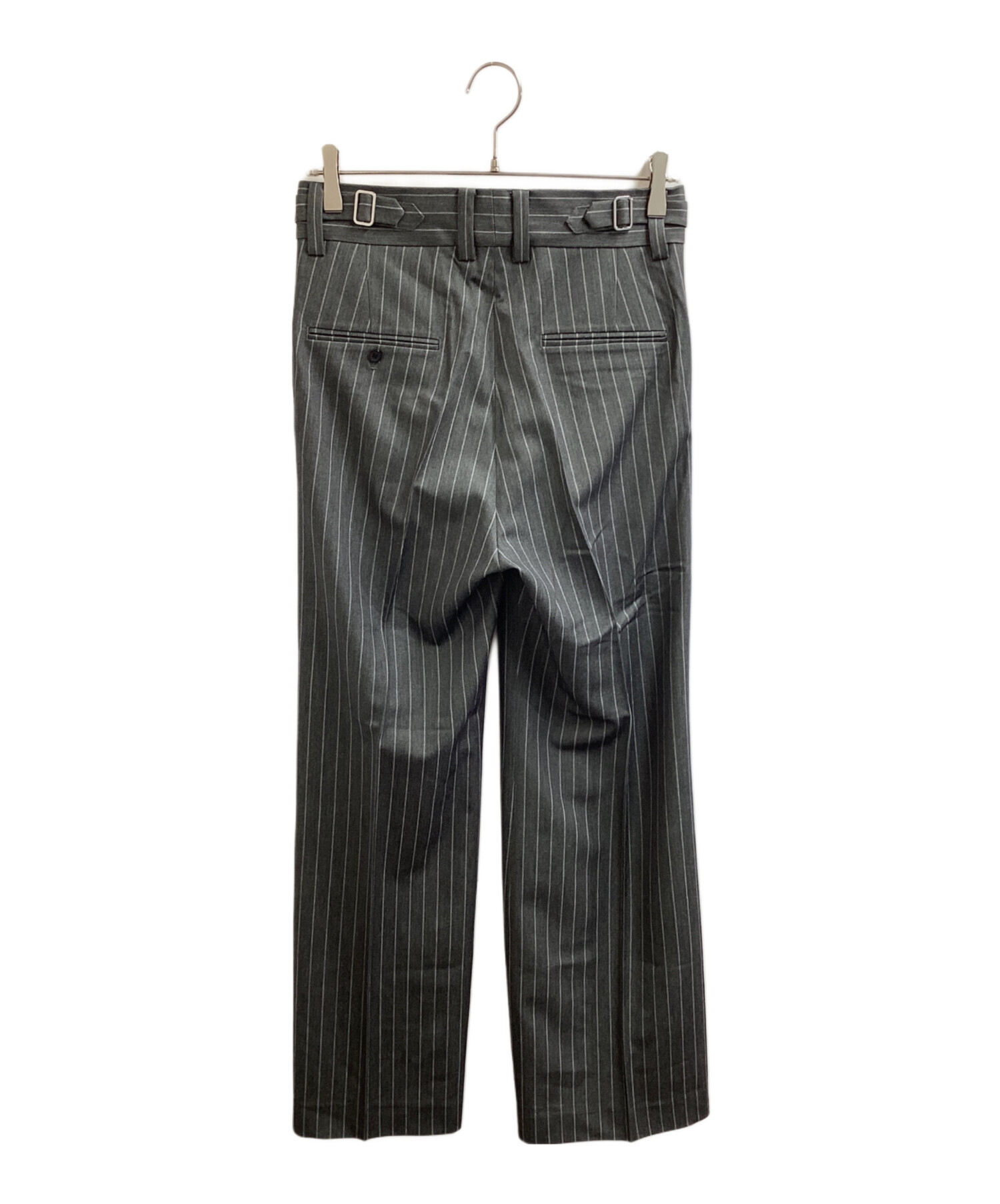 中古・古着通販】SHIKITARI (シキタリ) STRIPE FLARE SLACKS グレー