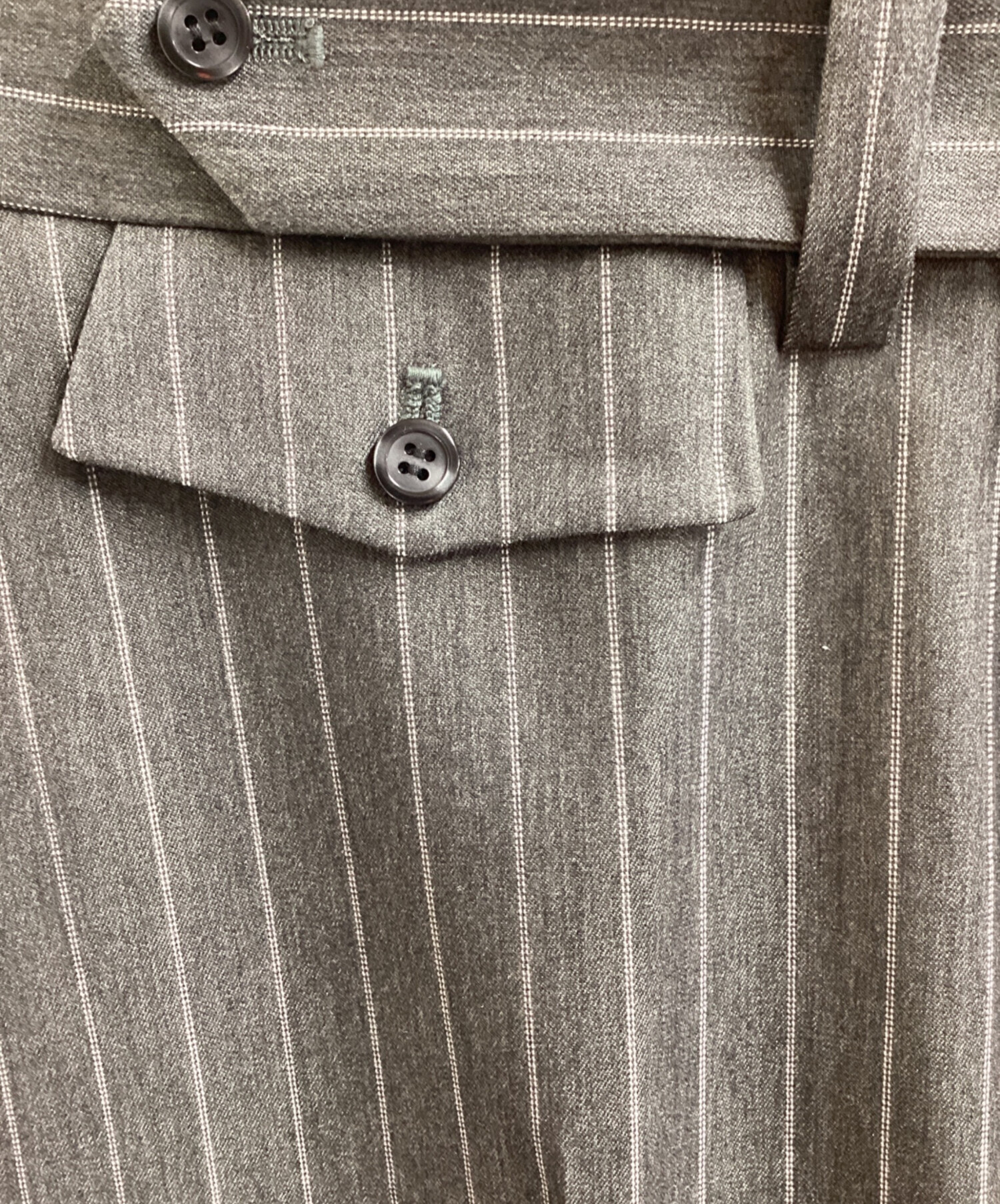 中古・古着通販】SHIKITARI (シキタリ) STRIPE FLARE SLACKS グレー