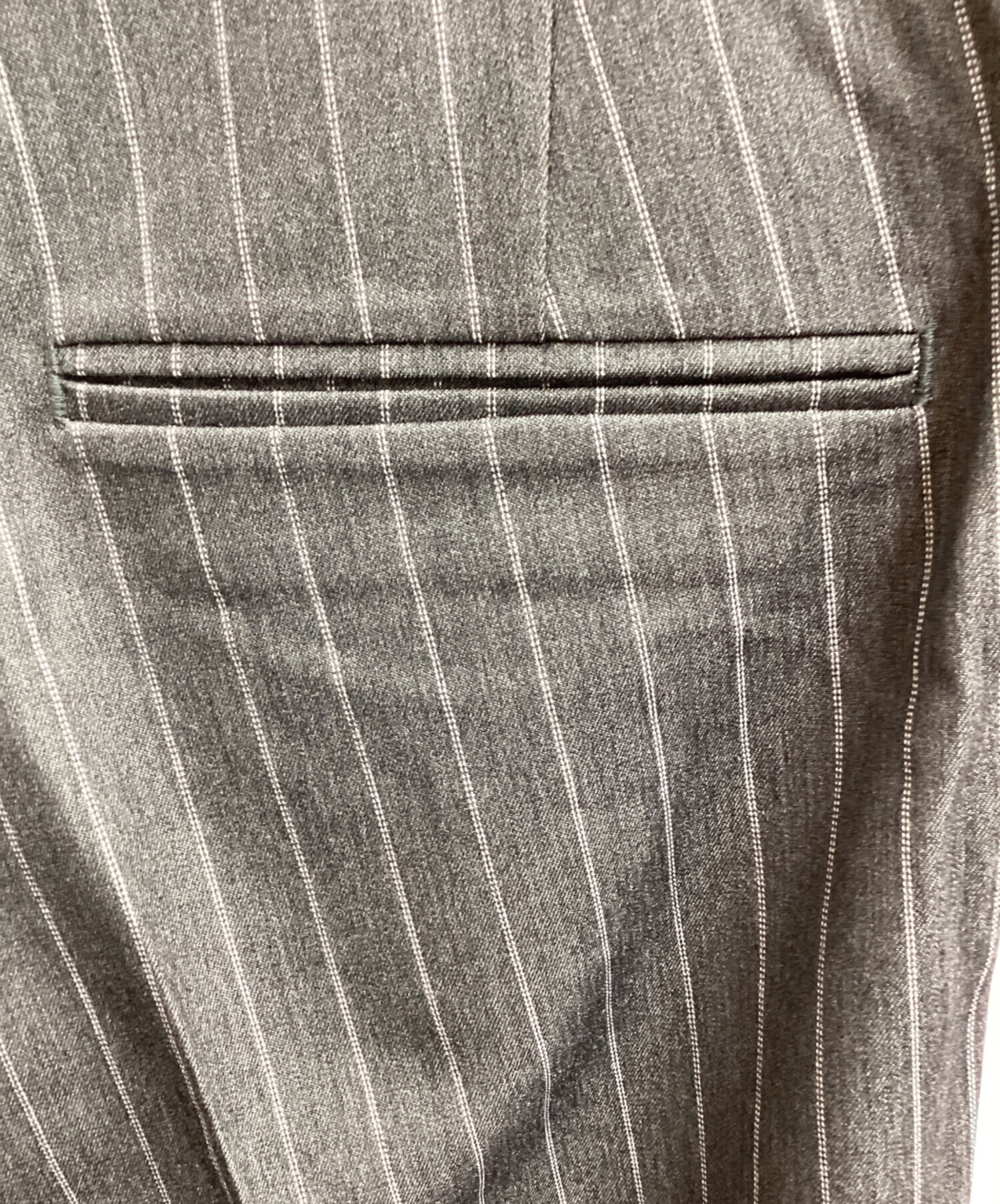 中古・古着通販】SHIKITARI (シキタリ) STRIPE FLARE SLACKS グレー