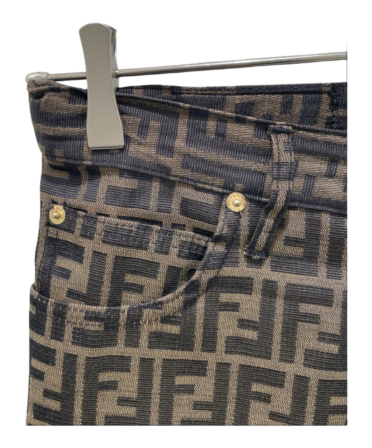 中古・古着通販】FENDI (フェンディ) ズッカ柄パンツ ブラウン サイズ