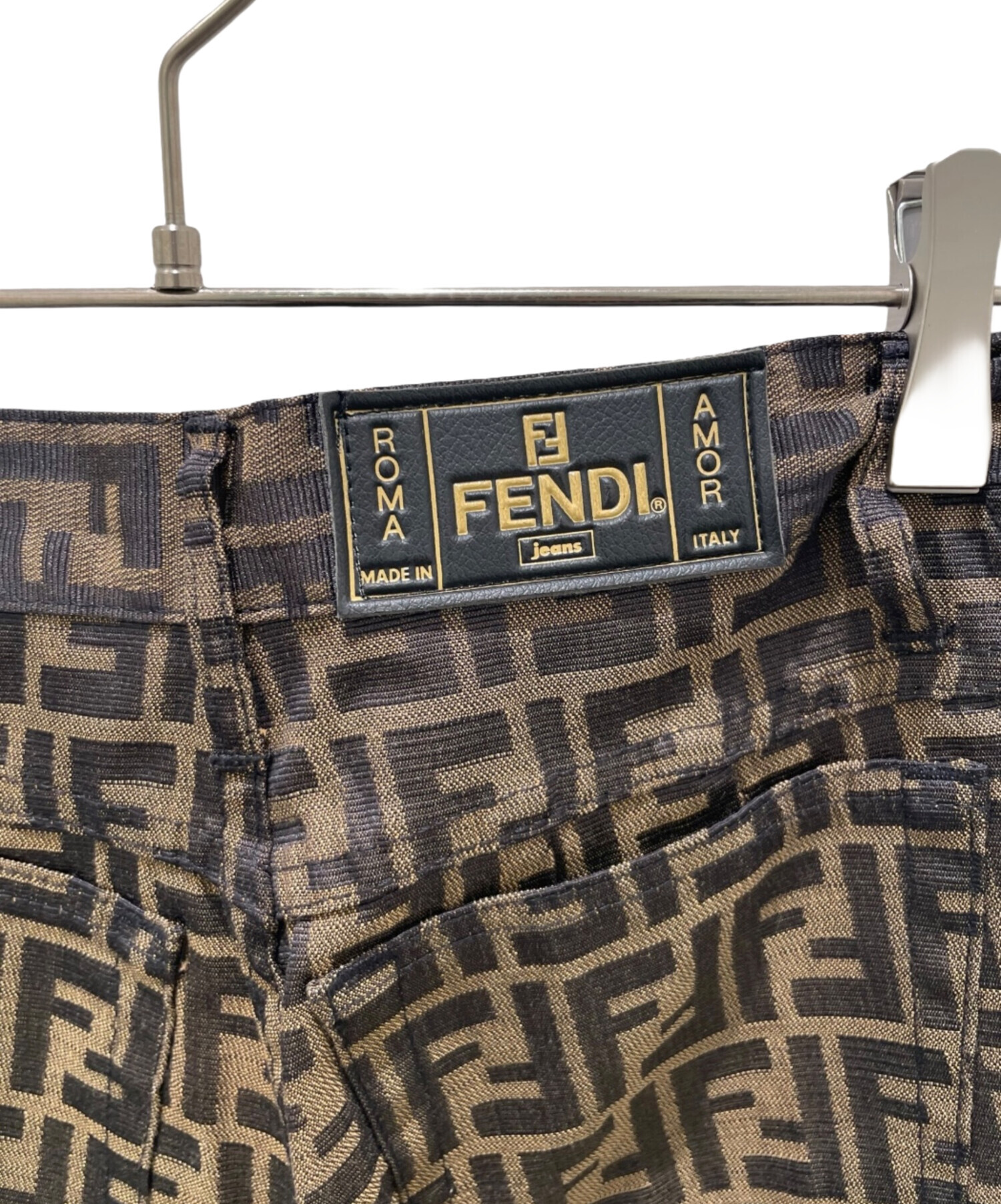 中古・古着通販】FENDI (フェンディ) ズッカ柄パンツ ブラウン サイズ