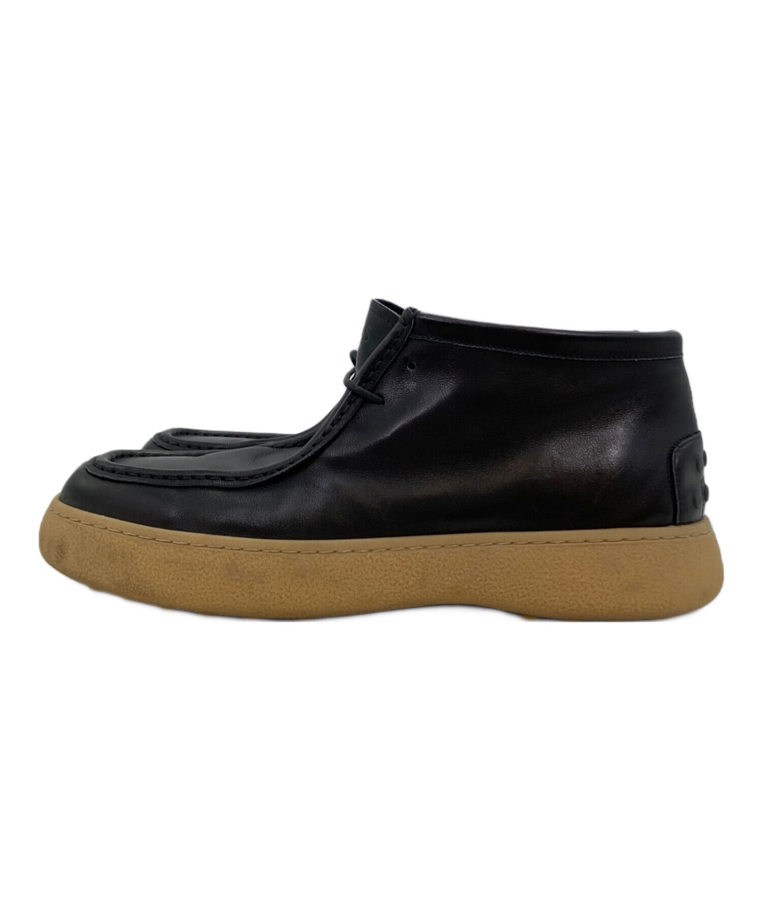 TOD'S W.G.レザーレースアップブーツ ブラック 38 ドライビング 中古・古着通販】TOD'S (トッズ) WG レザーブーツ ブラック サイズ:9