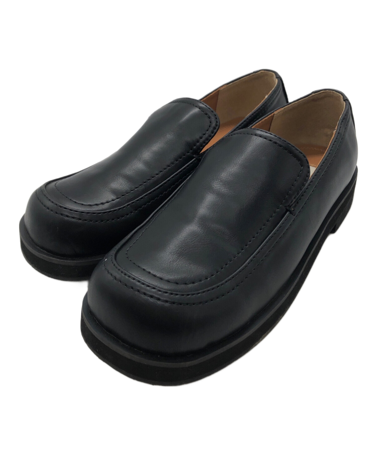 【新品】anuke Ecoleather Loafers 37 ローファー完売品 中古・古着通販】anuke (アンヌーク) Ecoleather Loafers ブラック