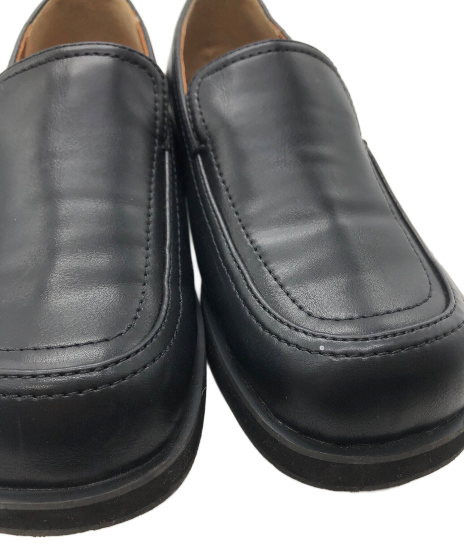 中古・古着通販】anuke (アンヌーク) Ecoleather Loafers ブラック