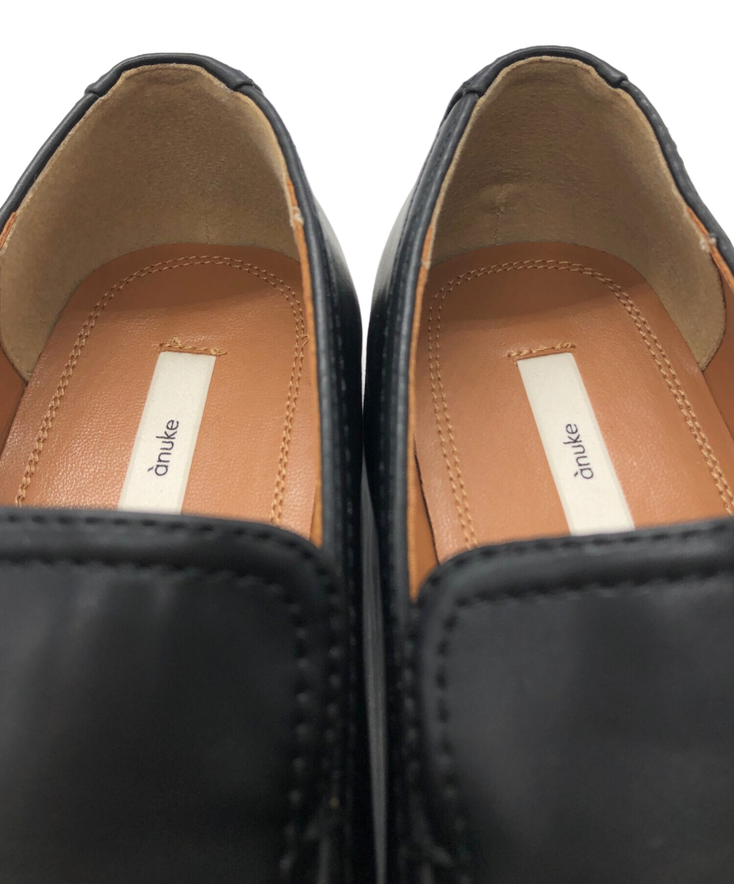 中古・古着通販】anuke (アンヌーク) Ecoleather Loafers ブラック