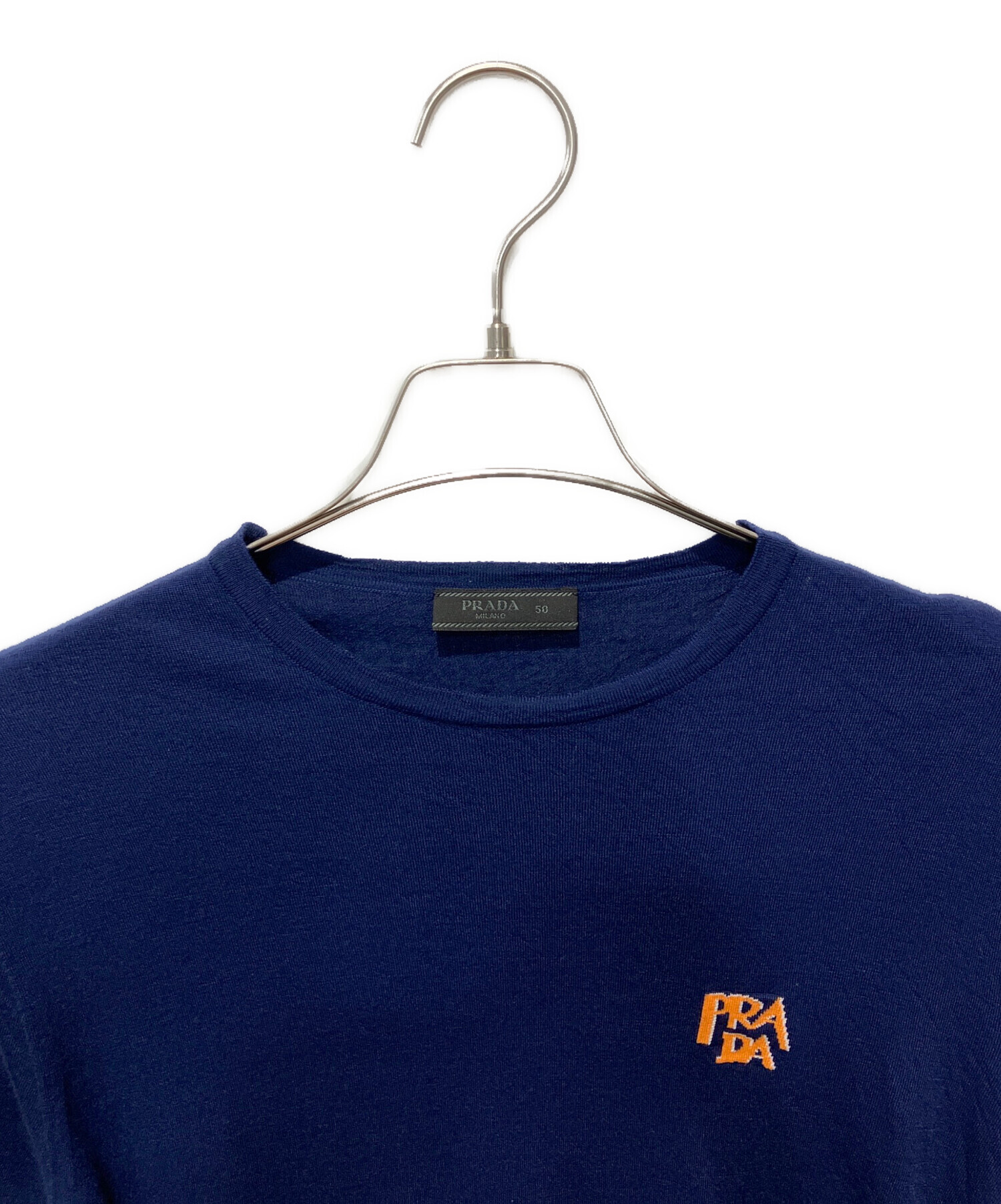 中古・古着通販】PRADA (プラダ) 半袖ニット ネイビー サイズ:50