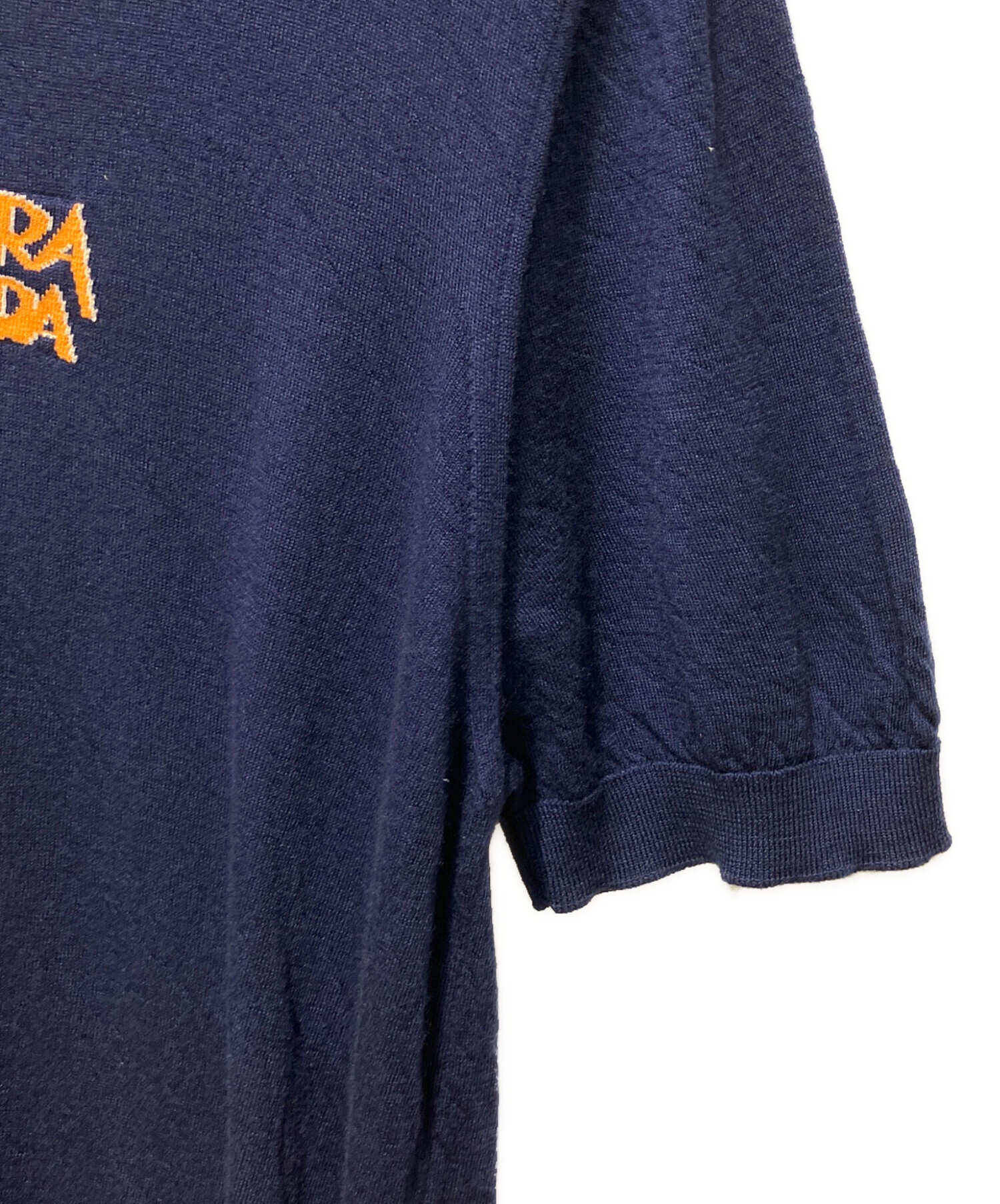 中古・古着通販】PRADA (プラダ) 半袖ニット ネイビー サイズ:50