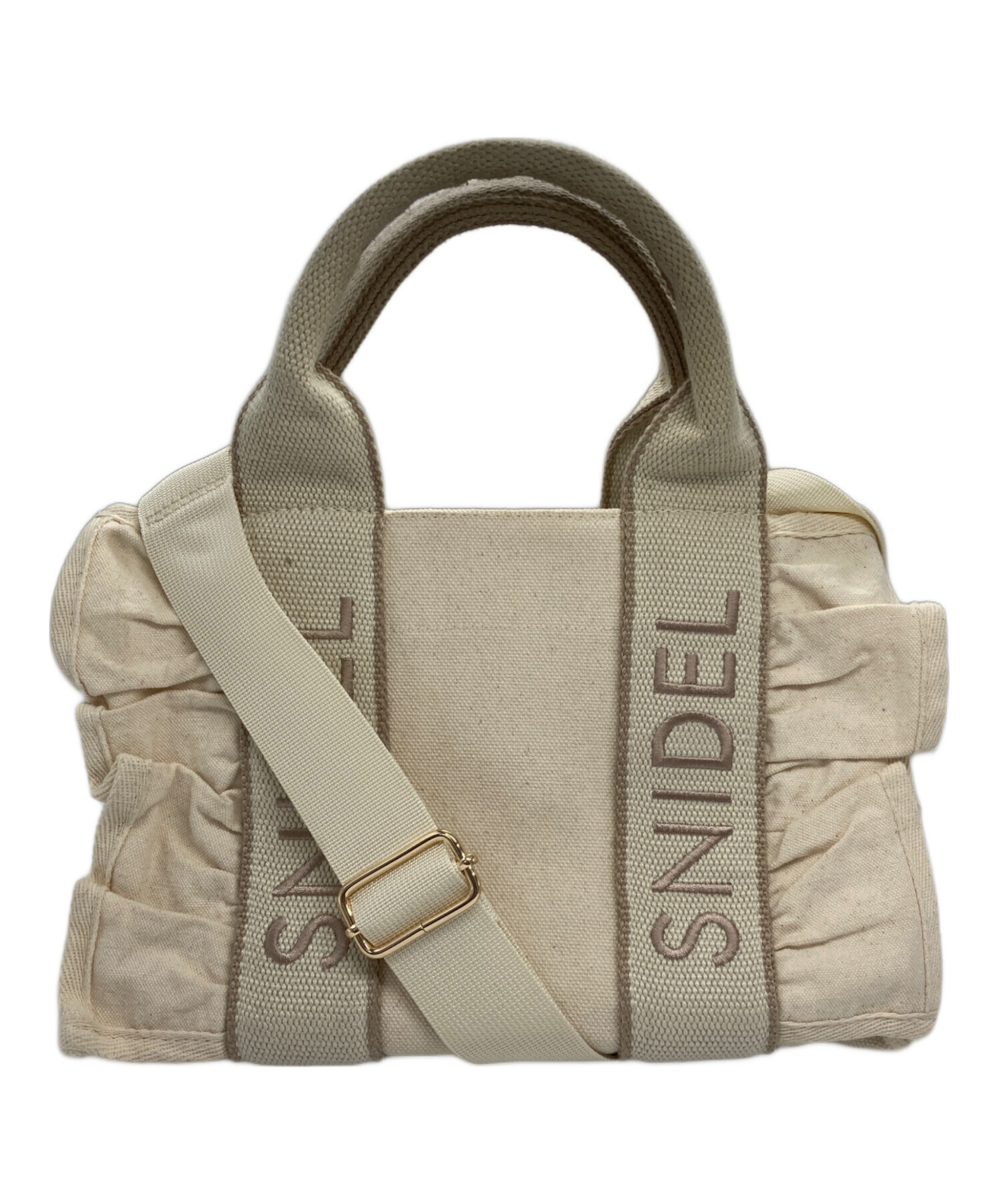 SNIDEL スナイデル フリルロゴバッグ アイボリー 中古・古着通販】Snidel (スナイデル) 2WAY フリルロゴバッグ