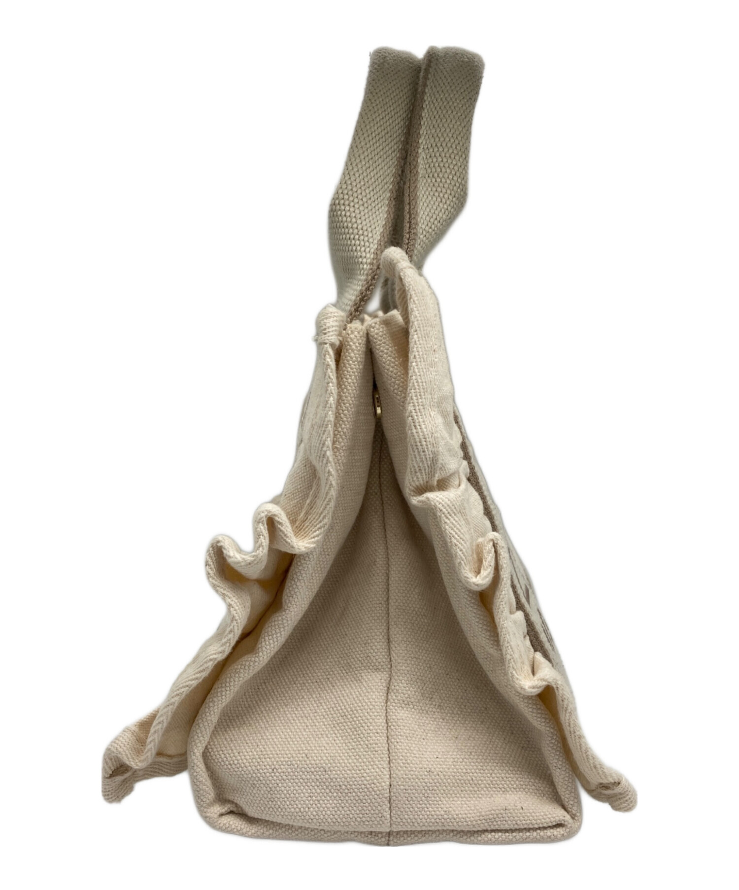 SNIDEL スナイデル フリルキャンバストート 2WAY アイボリー 中古・古着通販】Snidel (スナイデル) 2WAY フリルロゴバッグ