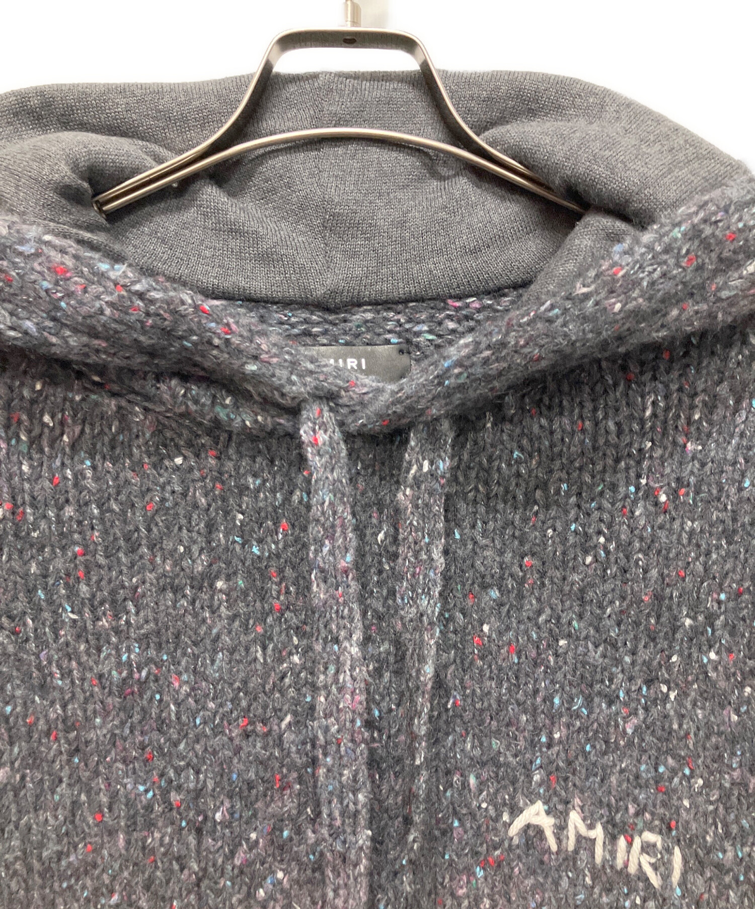 中古・古着通販】AMIRI (アミリ) Space Dye Knit Hoodie グレー サイズ 中古・古着通販】AMIRI (アミリ) Space Dye Knit Hoodie グレー サイズ