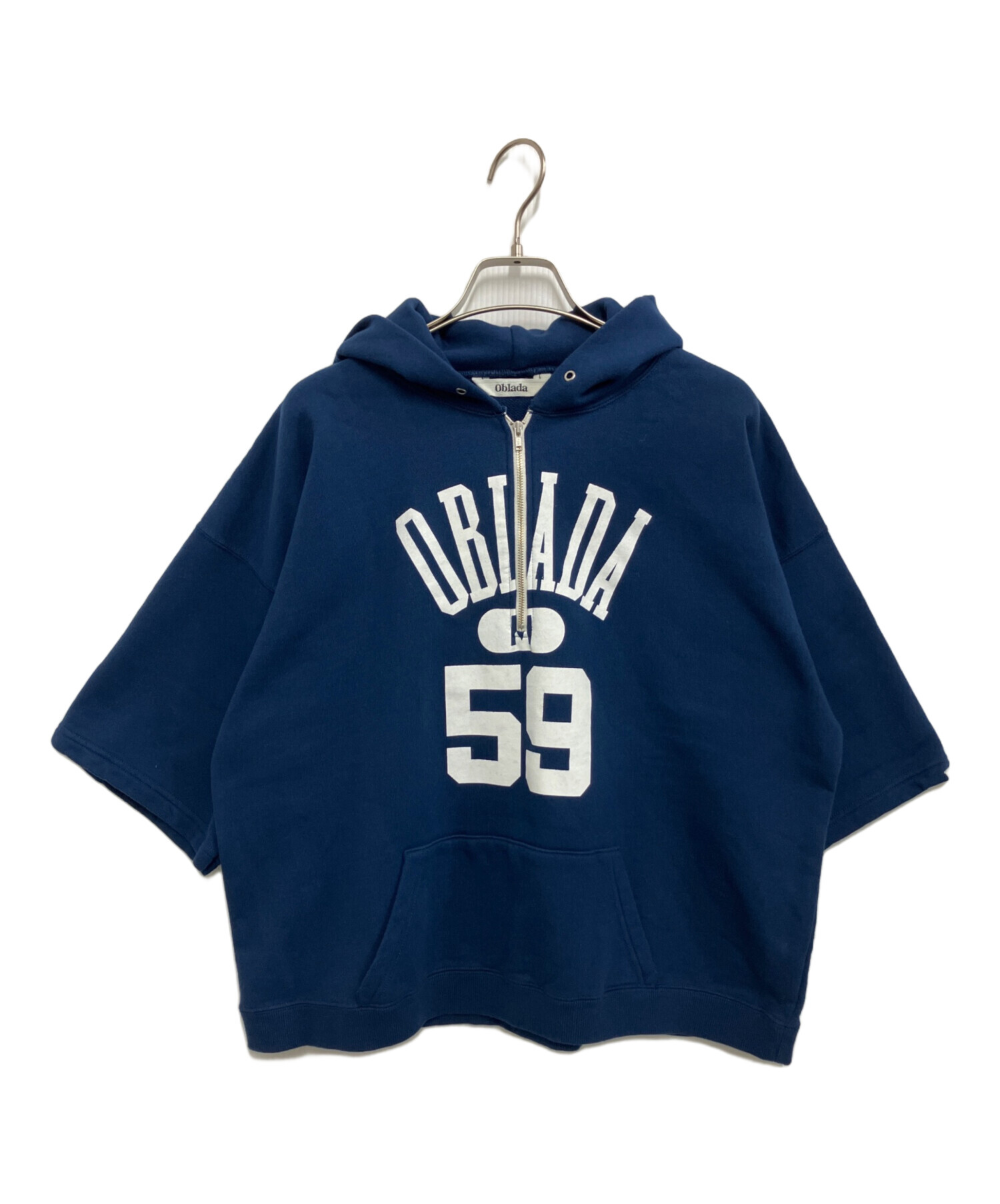 中古・古着通販】Oblada (オブラダ) HALF ZIP HOODIE ネイビー サイズ