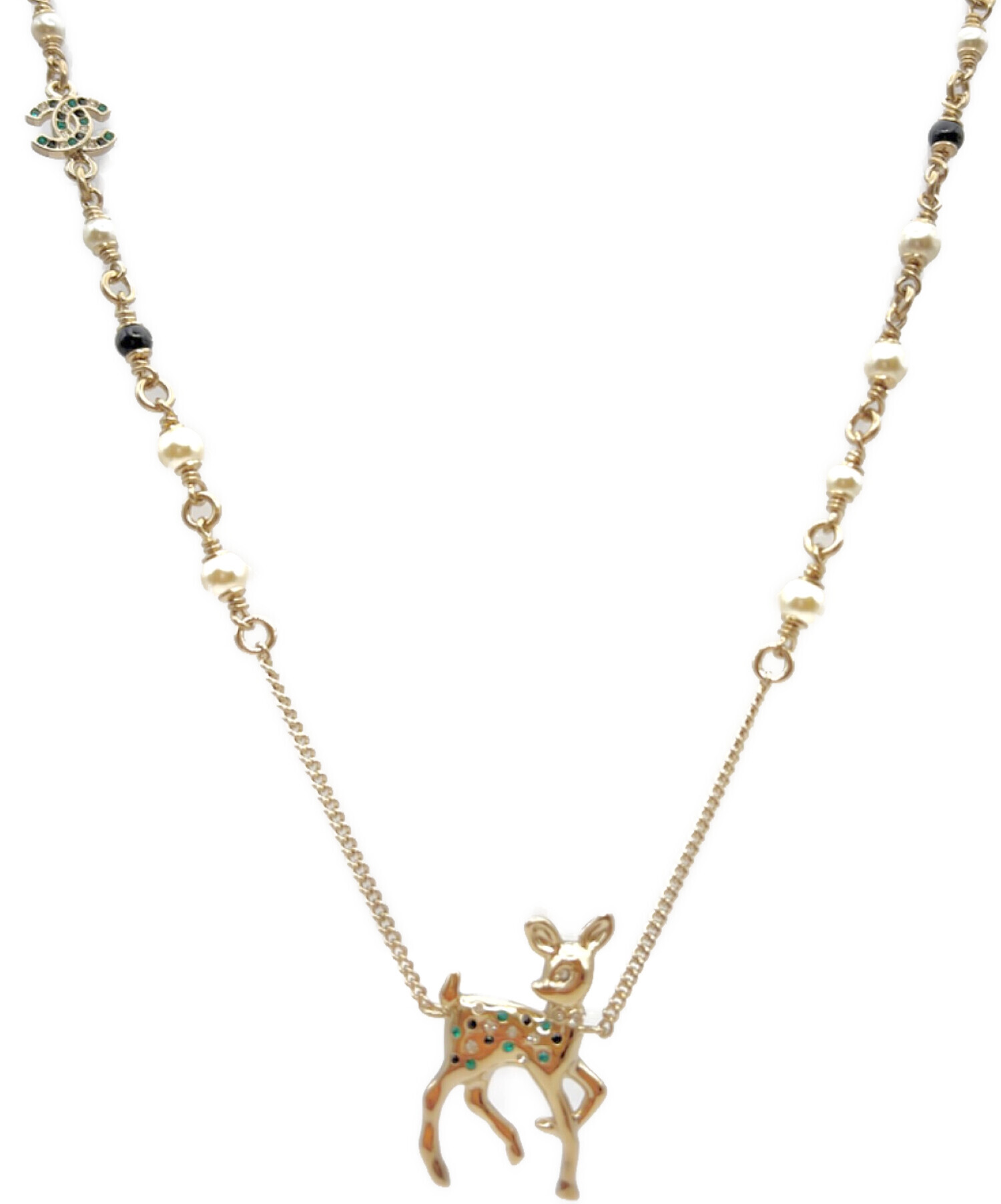 中古・古着通販】CHANEL (シャネル) Bambi-motif CC logo necklace
