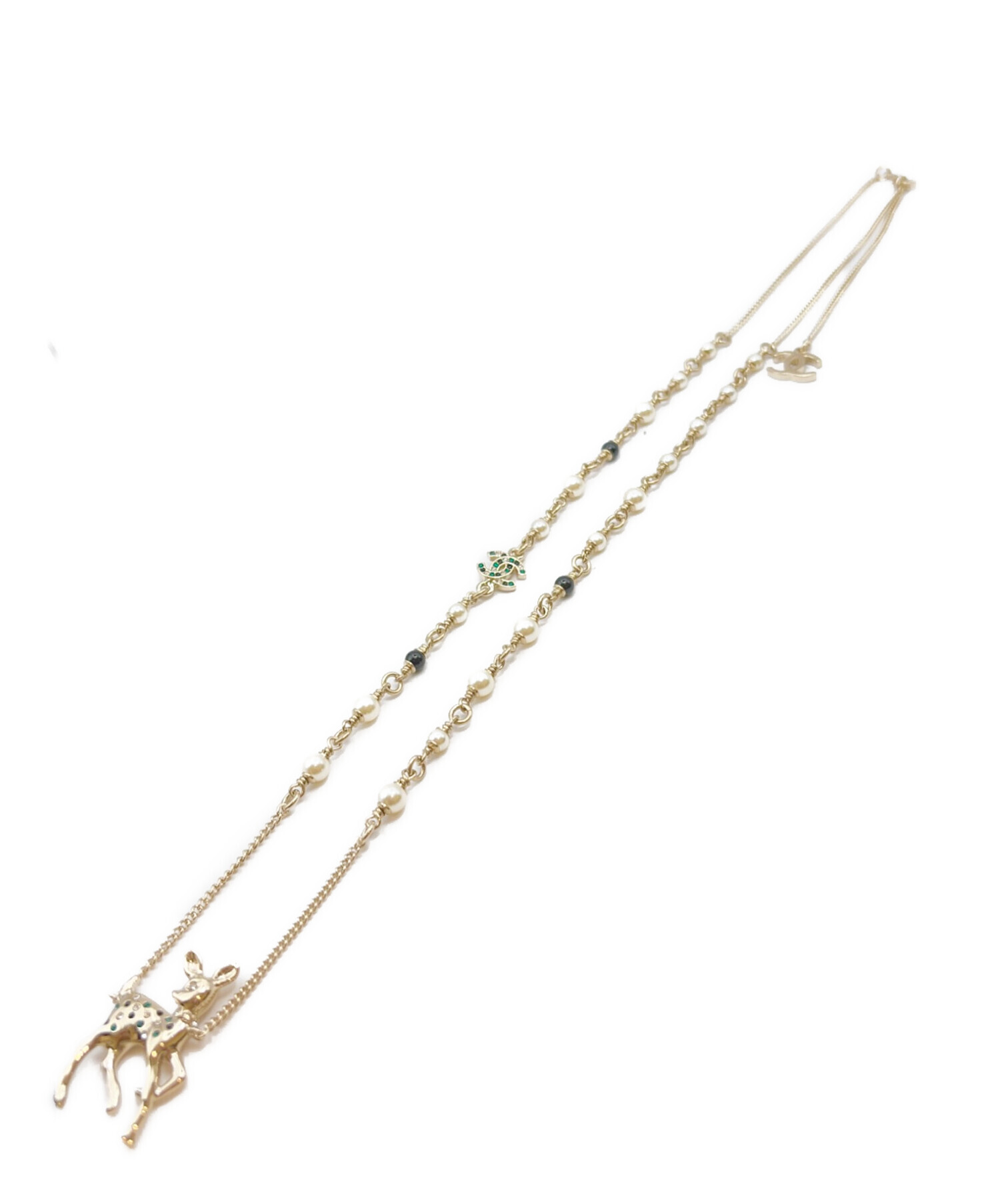 中古・古着通販】CHANEL (シャネル) Bambi-motif CC logo necklace