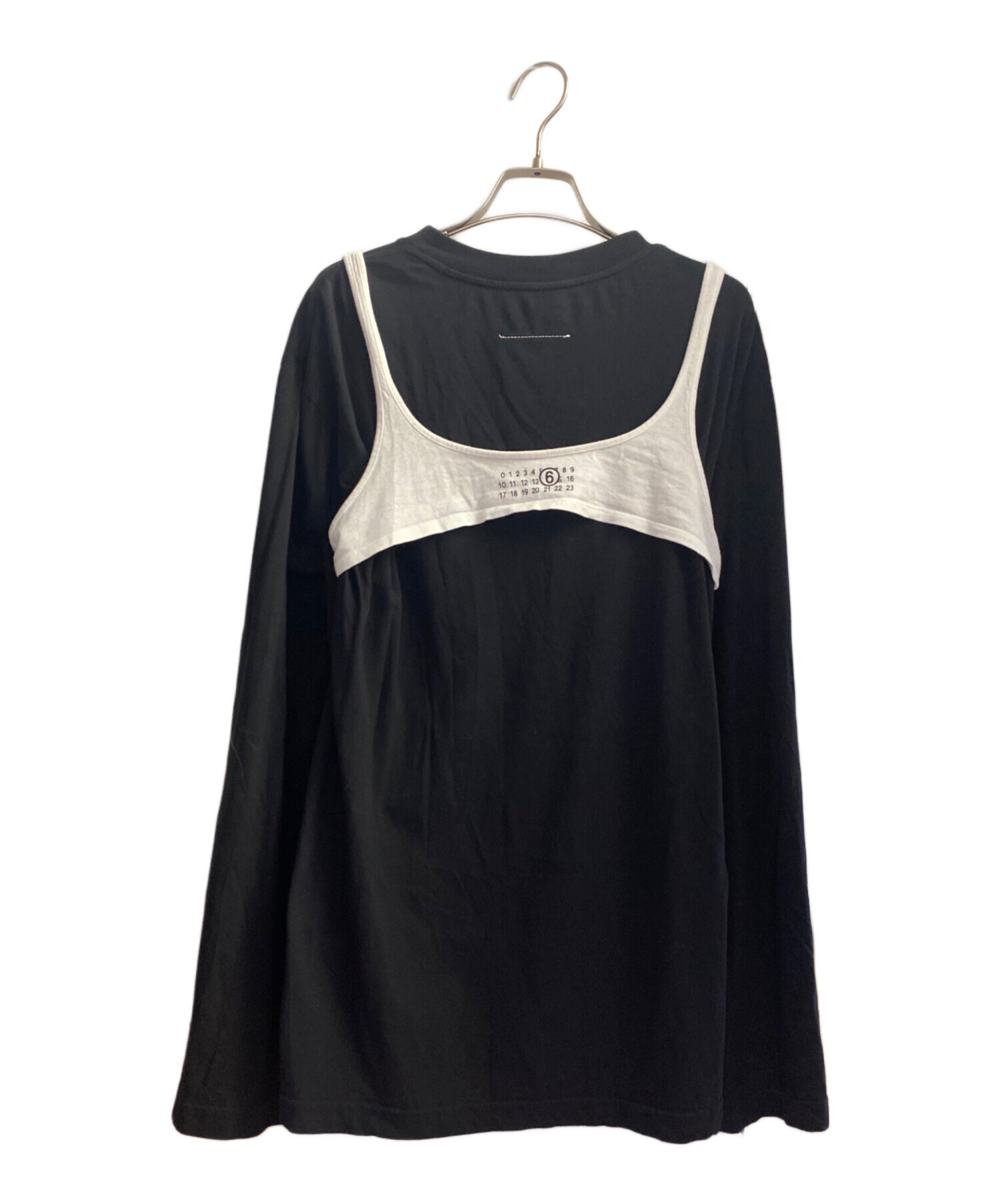 MM6 メゾンマルジェラ　長袖　カットソー　ビスチェレイヤードカットソー　ロゴ 中古・古着通販】MM6 Maison Margiela (エムエムシックスメゾン