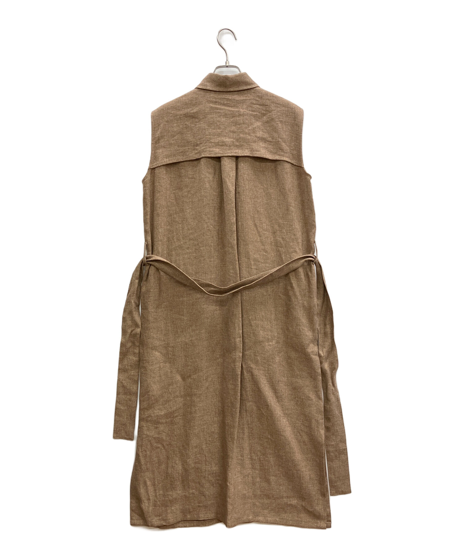 中古・古着通販】POSTELEGANT (ポステレガント) LINEN NO SLEEVE DRESS