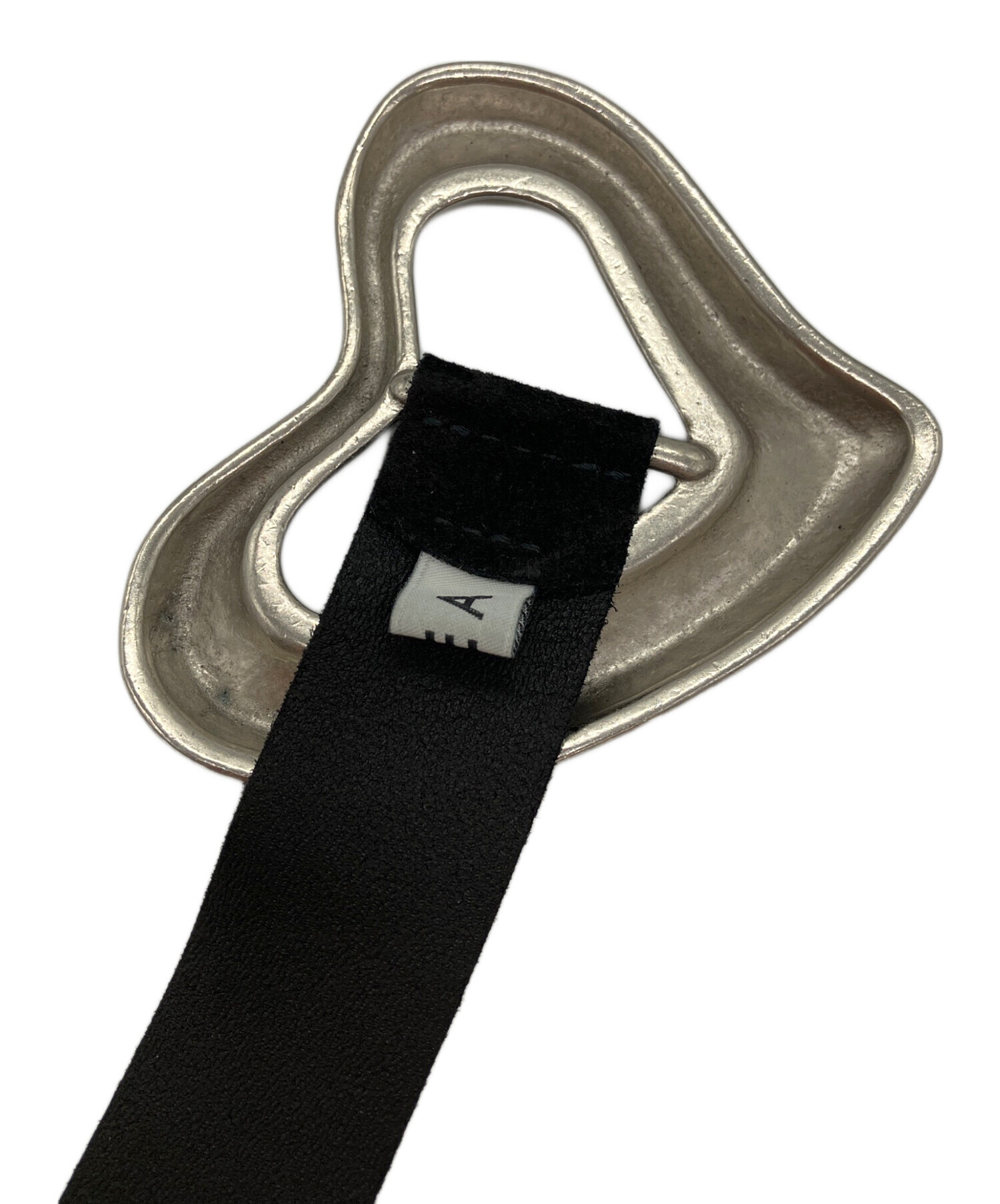 中古・古着通販】SEA (シー) BIG HEART SUEDE BELT ブラック｜ブランド