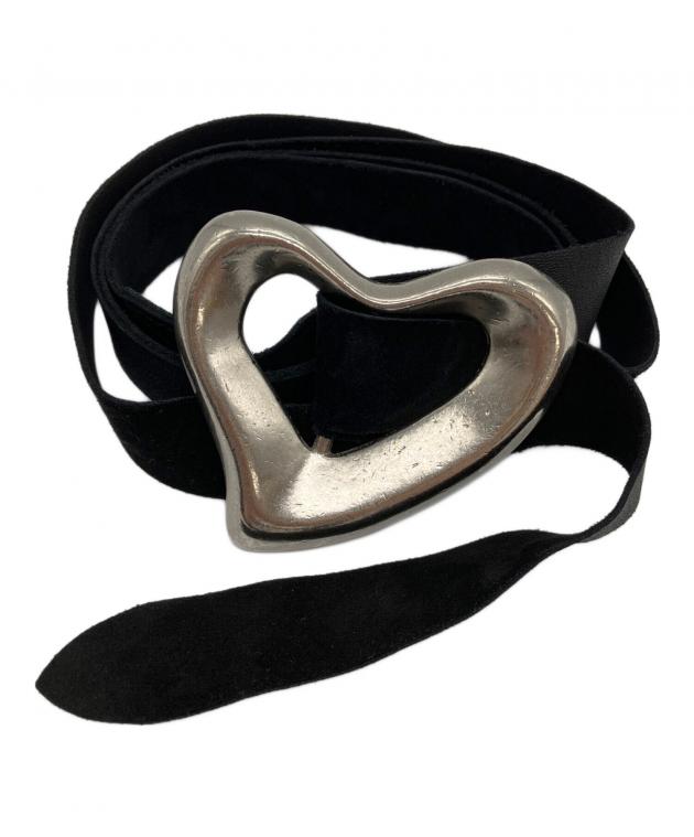 中古・古着通販】SEA (シー) BIG HEART SUEDE BELT ブラック｜ブランド
