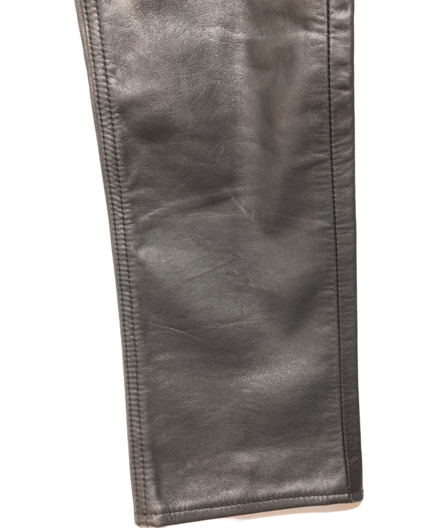 中古・古着通販】GAP (ギャップ) レザーパンツ ブラック サイズ:W32