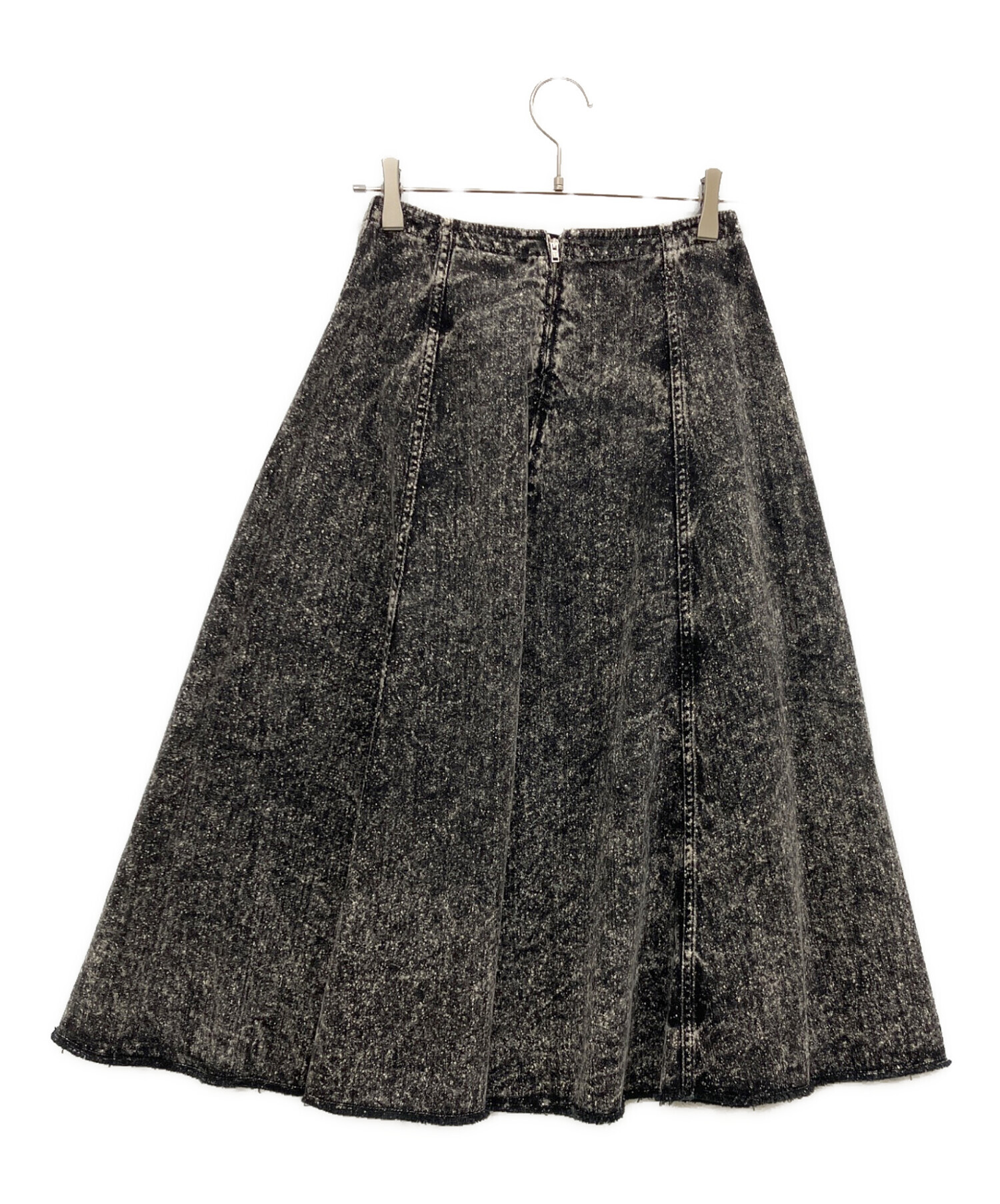 S*様 MARNI マルニのスカート　ロゴ入り　デニム 中古・古着通販】MARNI (マルニ) デニムフレアスカート ブラック