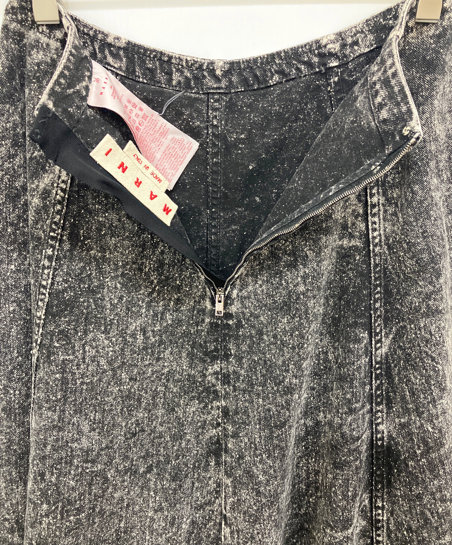 中古・古着通販】MARNI (マルニ) デニムフレアスカート ブラック