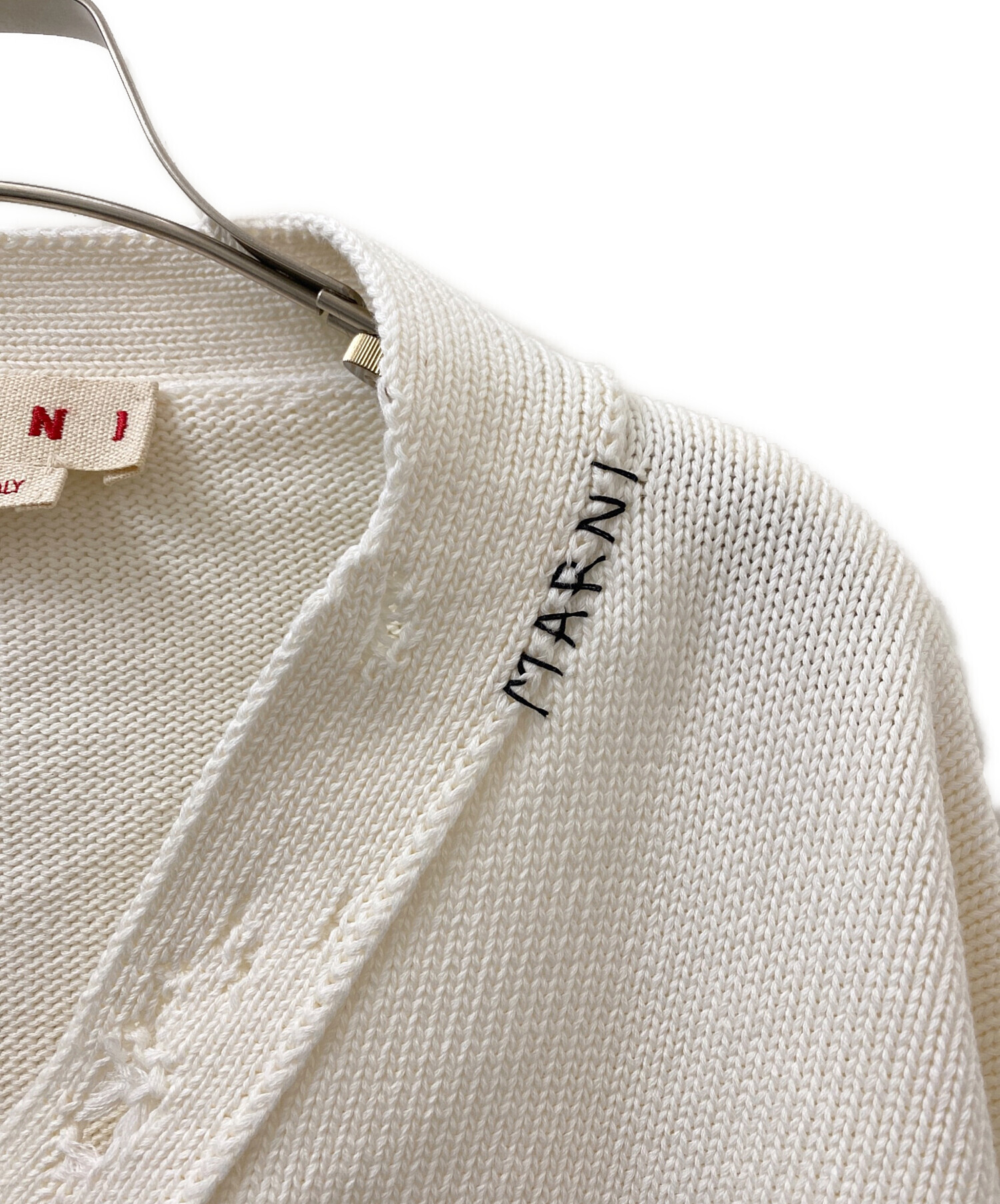 中古・古着通販】MARNI (マルニ) 刺繍ロゴクロップドカーディガン