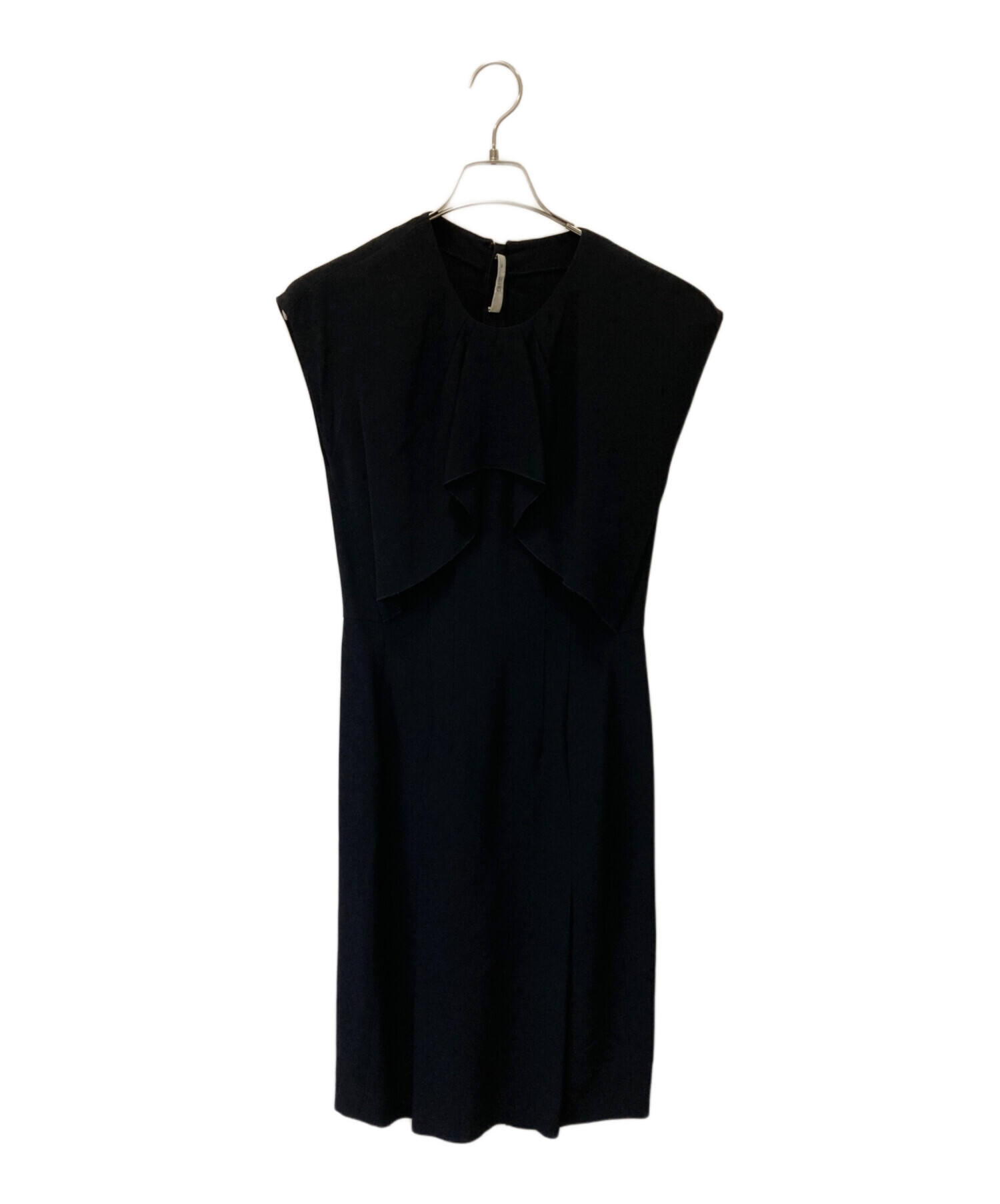 中古・古着通販】PRADA (プラダ) ドレープワンピース ブラック サイズ