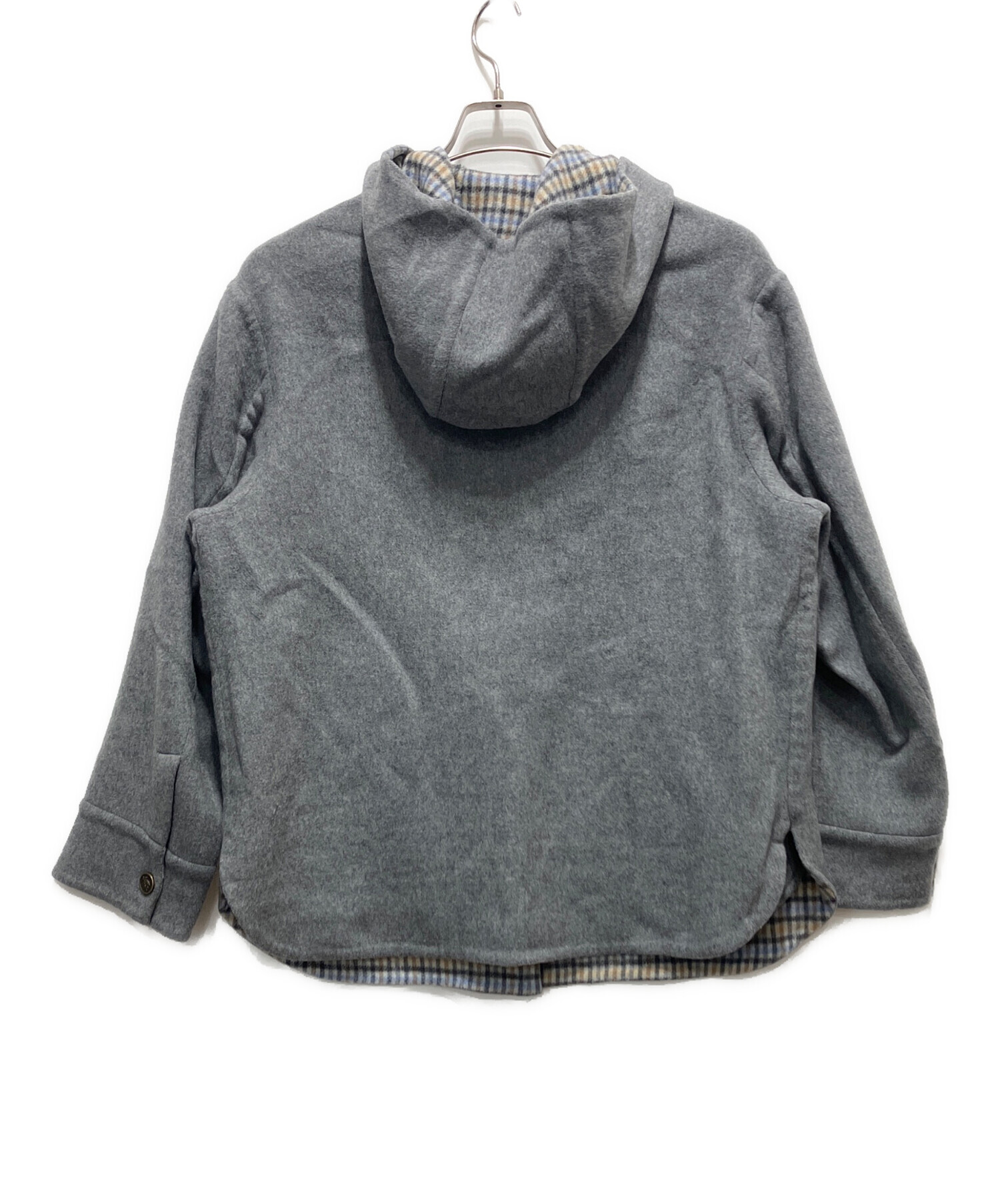 ETRO ジャケット　グレー　サイズ40 さ10 中古・古着通販】ETRO (エトロ) ウールカシミヤフーデッドジャケット