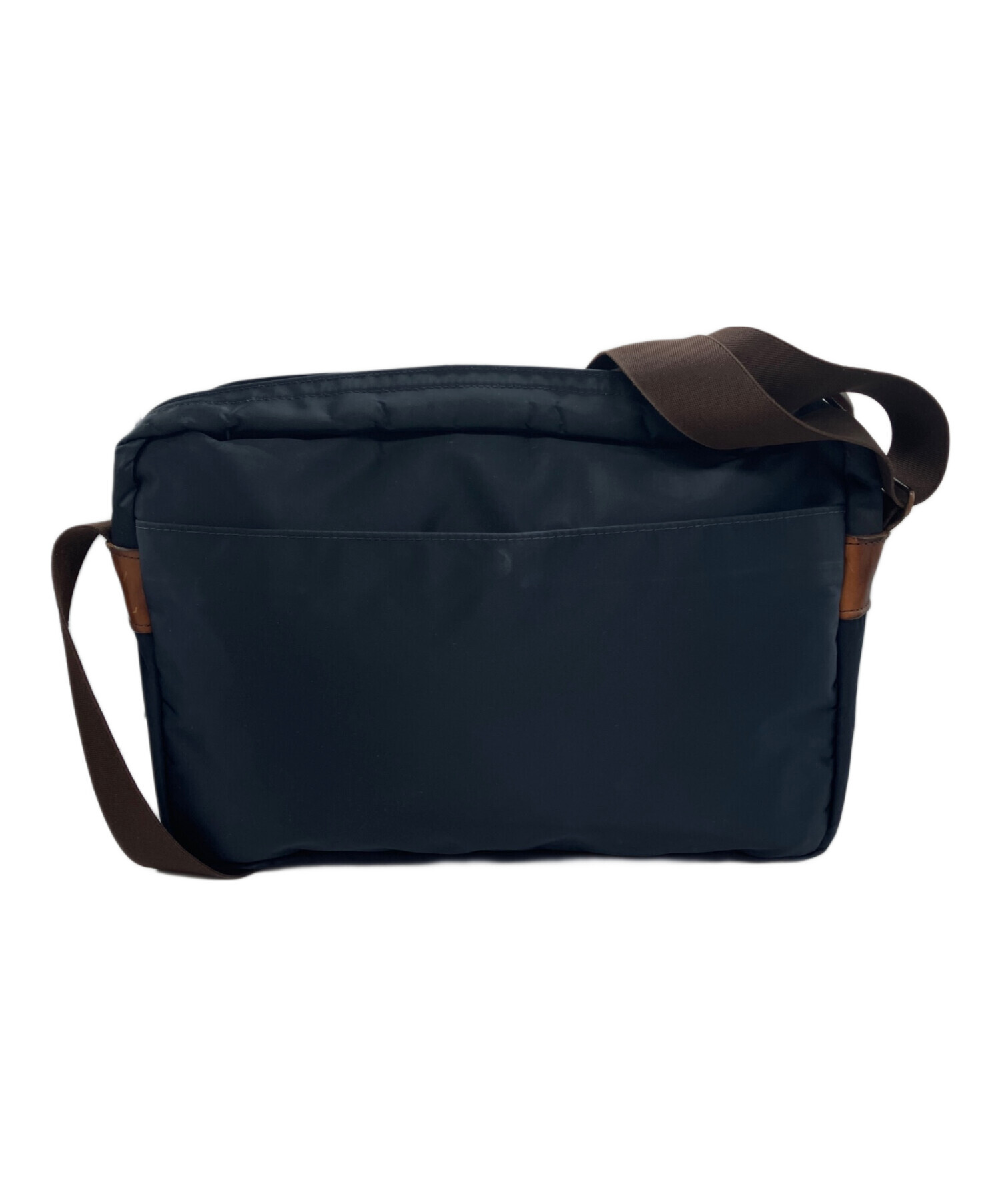PORTER ショルダーバッグ ネイビー/ブラウン 中古・古着通販】PORTER (ポーター) ショルダーバッグ VOICE ネイビー