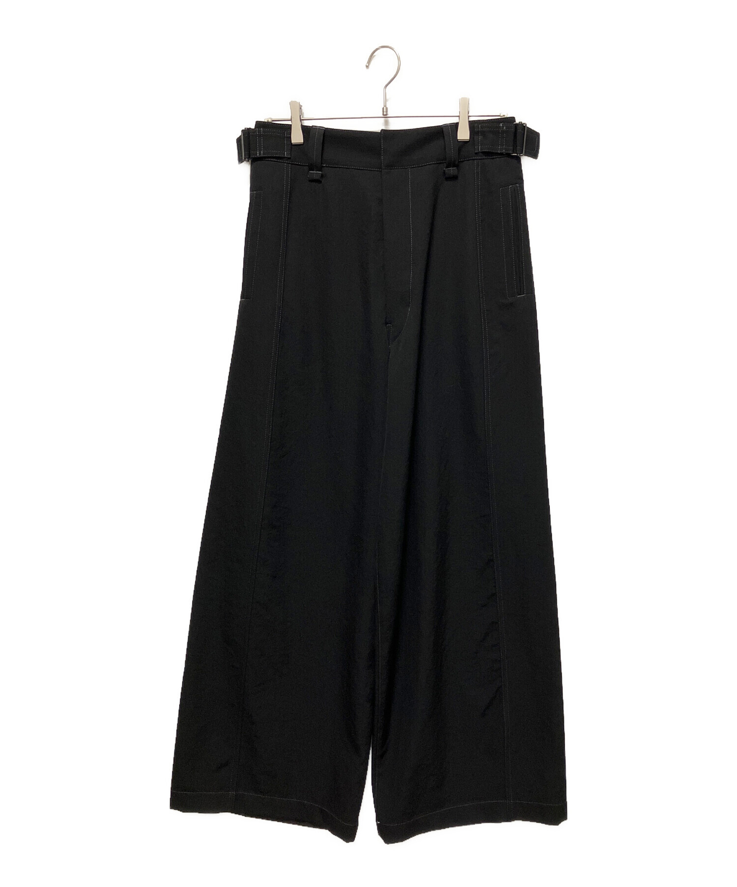 LEMAIRE ブラック Maxi ユーティリティパンツ タグ付き 試着のみ 中古・古着通販】LEMAIRE (ルメール) WOOL MAXI UTILITY PANTS(ウール