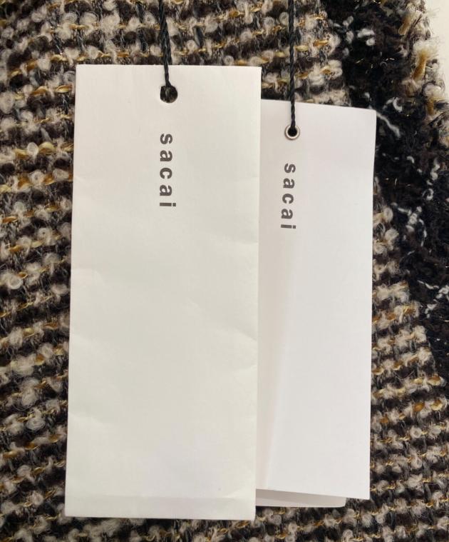 中古・古着通販】sacai (サカイ) ワイドレッグツイードパンツ ベージュ