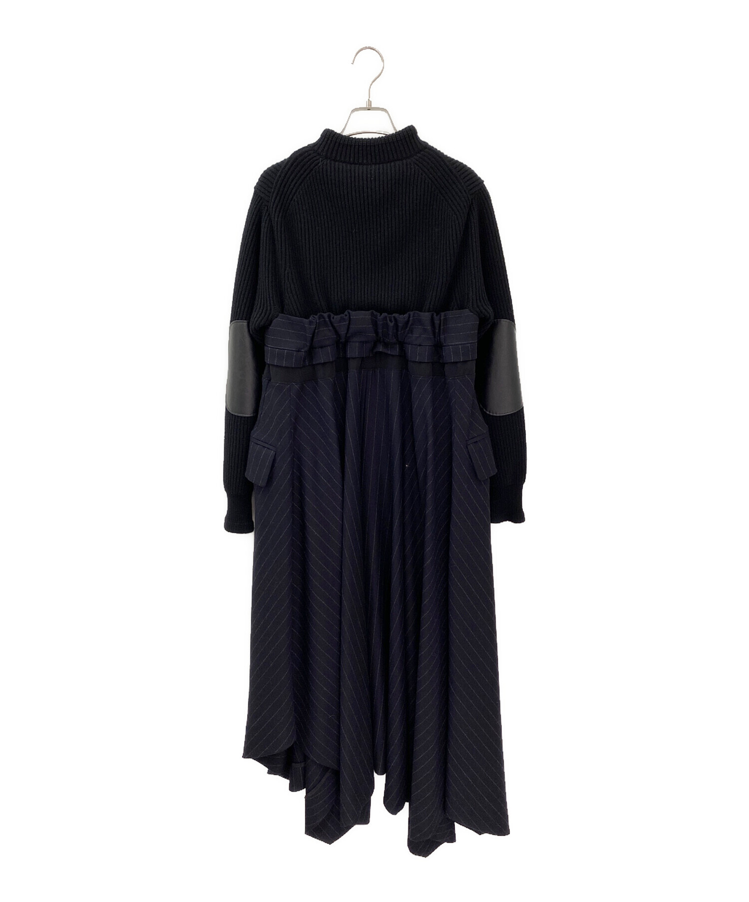 中古・古着通販】sacai (サカイ) Wool Knit × Chalk Stripe Dress