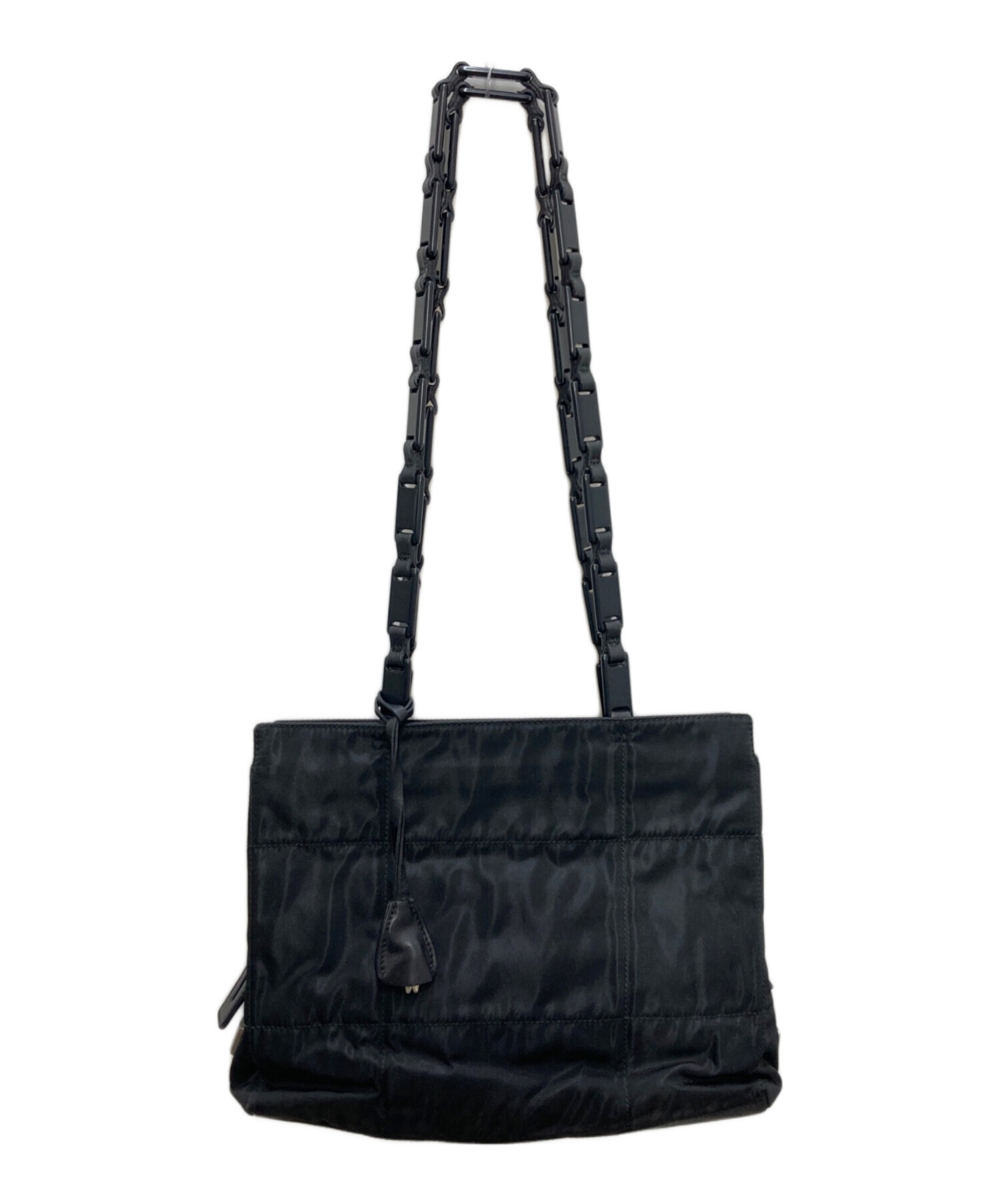 中古・古着通販】PRADA (プラダ) プラチェーンナイロンハンドバッグ