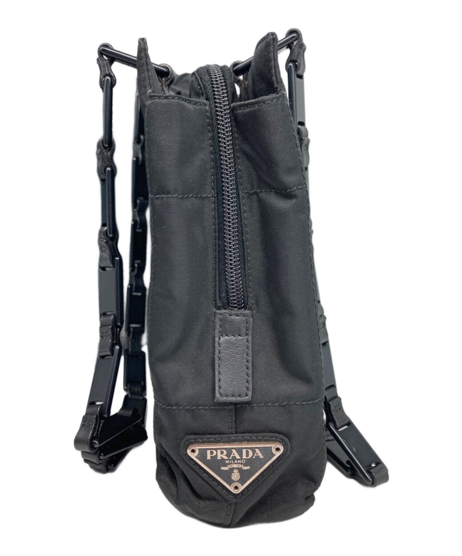 中古・古着通販】PRADA (プラダ) プラチェーンナイロンハンドバッグ 