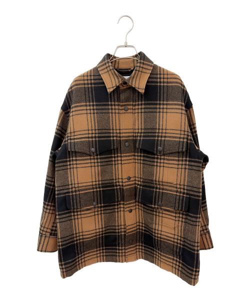 中古・古着通販】HYKE (ハイク) PLAID WORK JACKET ブラウン サイズ:2